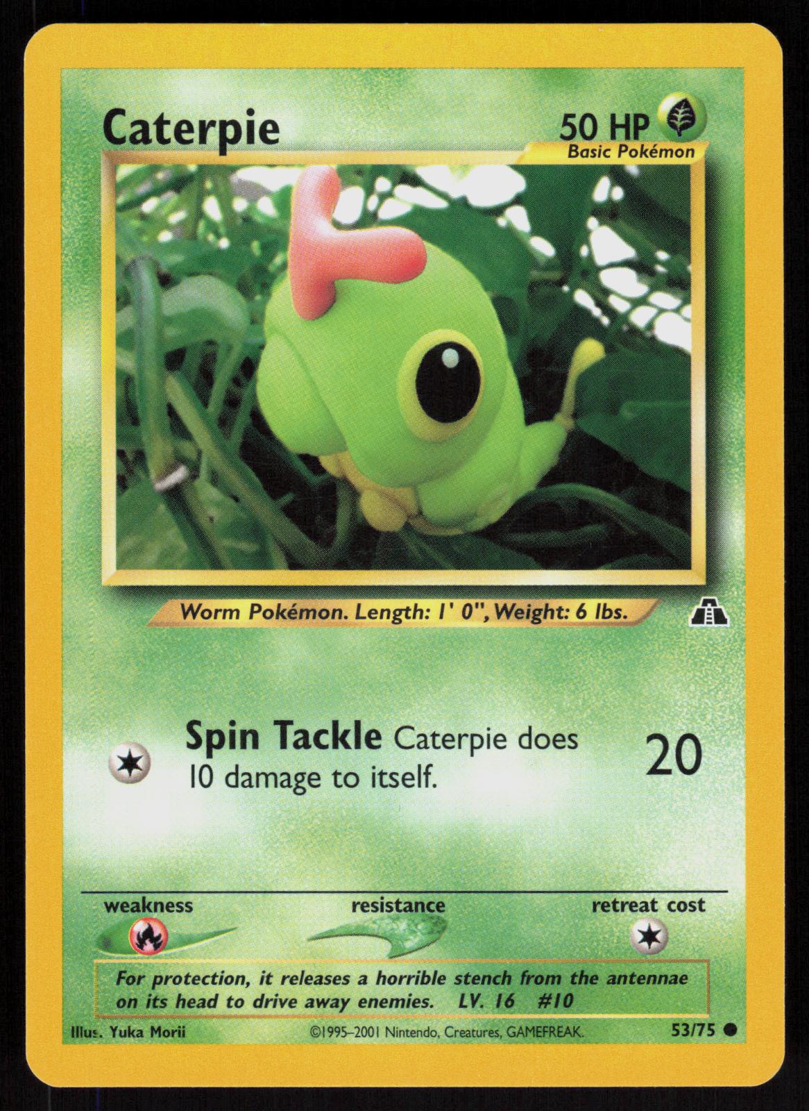 Pokemon Caterpie 53/75 Neo Discovery Common Near Mint