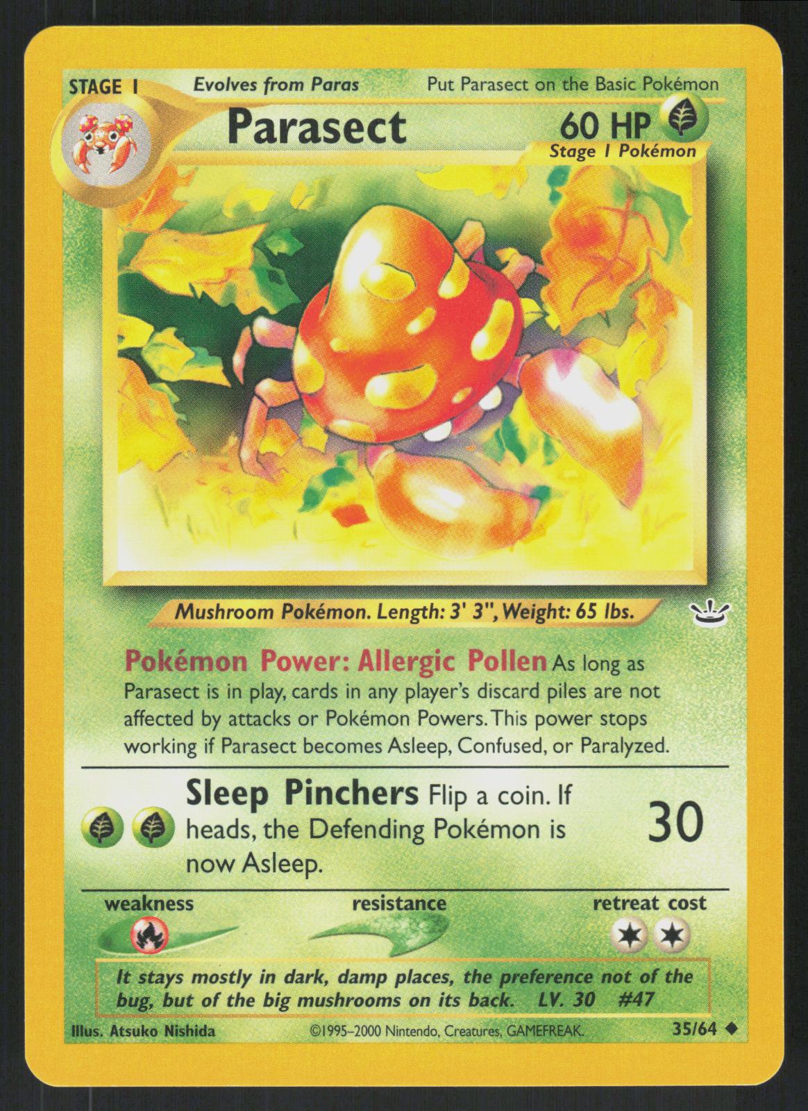 Pokemon Parasect 35/64 Neo Revelation Uncommon Near Mint