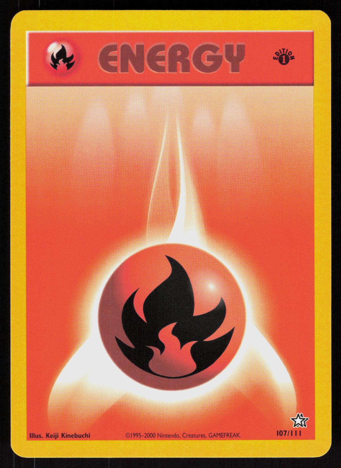 Pokemon Fire Energy 107/111 Neo Genesis 1st Edition Near Mint