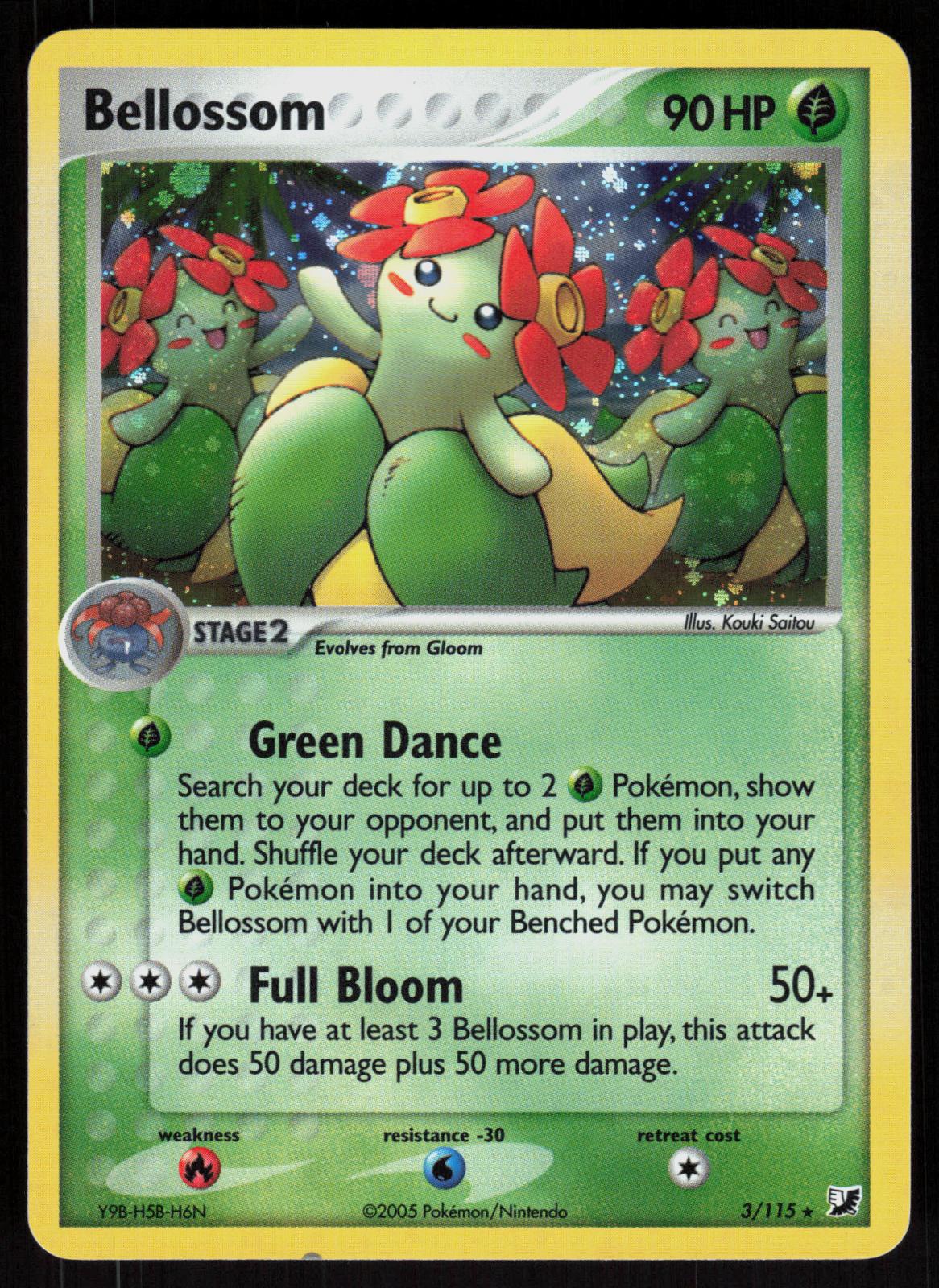 Pokemon Bellossom 3/115 Unseen Forces Holo Rare Holo Near Mint