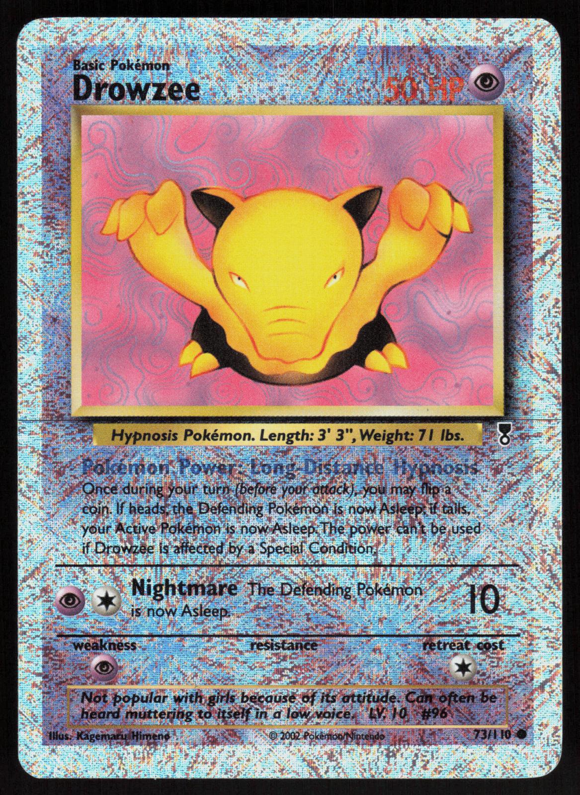 Pokemon Drowzee 73/110 Legendary Collection Reverse Holo Lightly Played