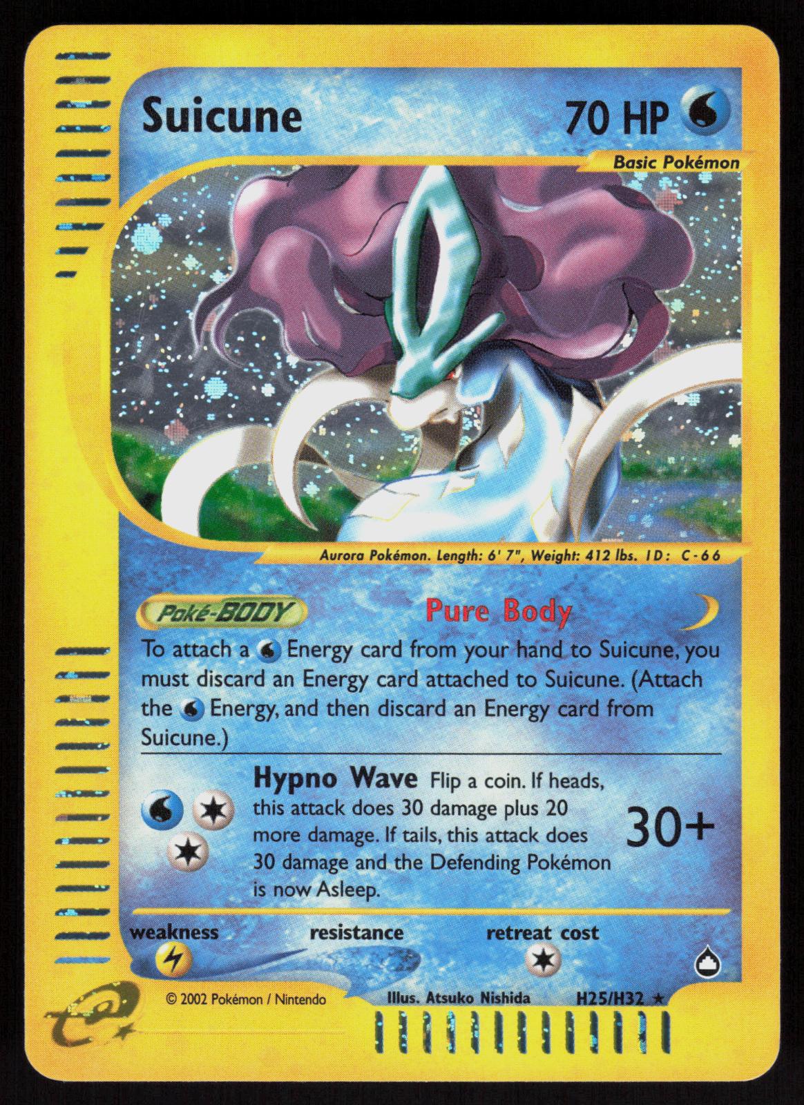 Pokemon Suicune H25/H32 Aquapolis Holo Rare Lightly Played