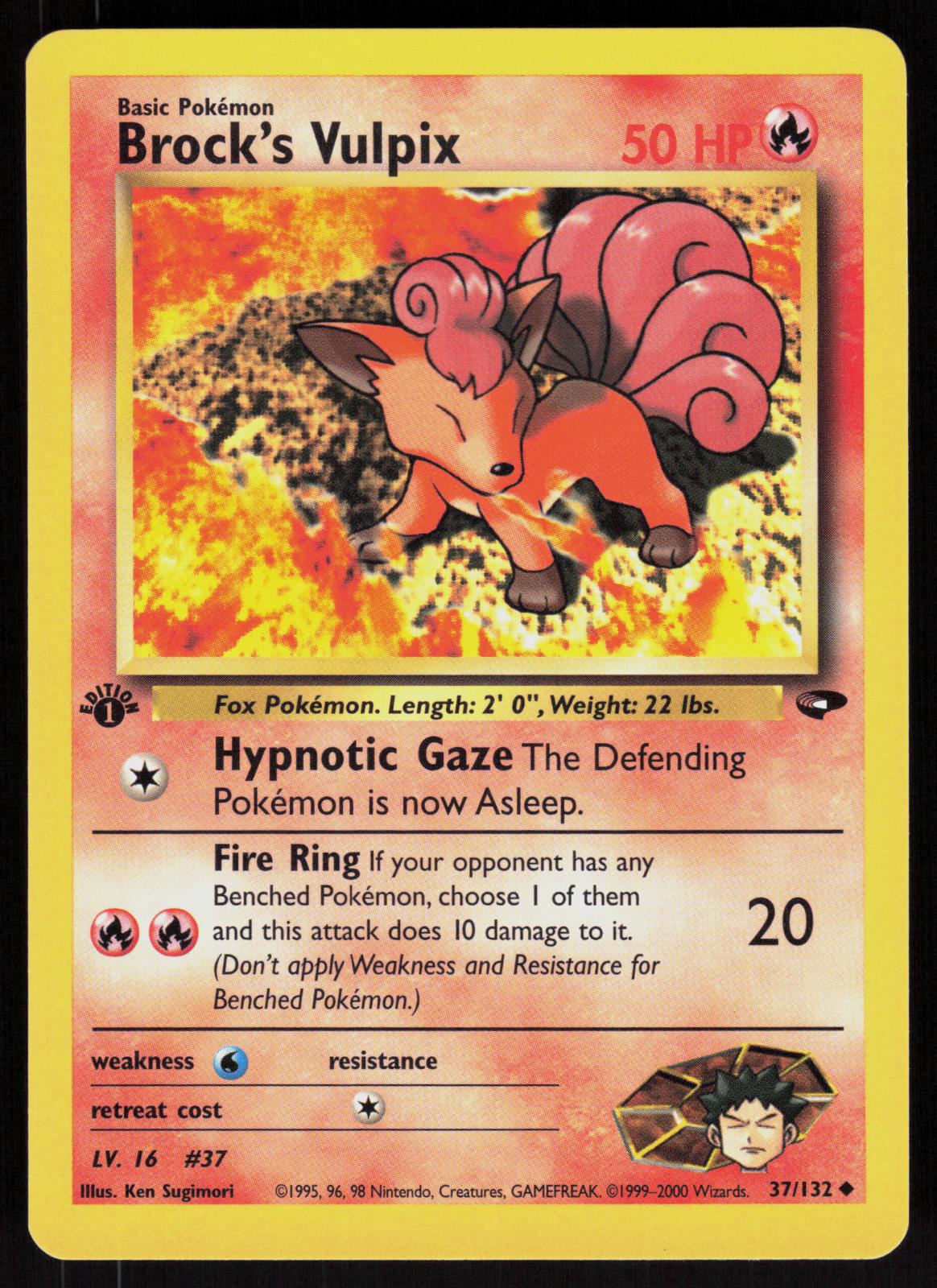 Pokemon Brock's Vulpix 37/132 Gym Challenge Uncommon 1st Edition Near Mint