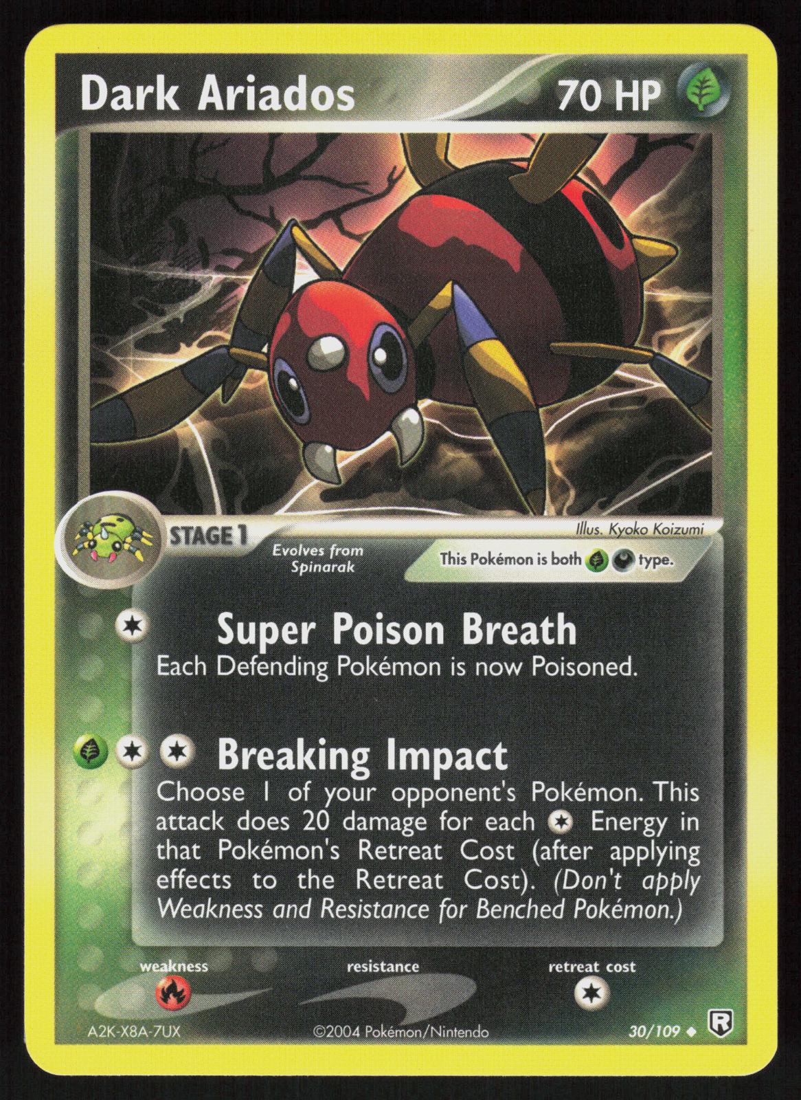 Pokemon Dark Ariados 30/109 Team Rocket Returns Uncommon Near Mint