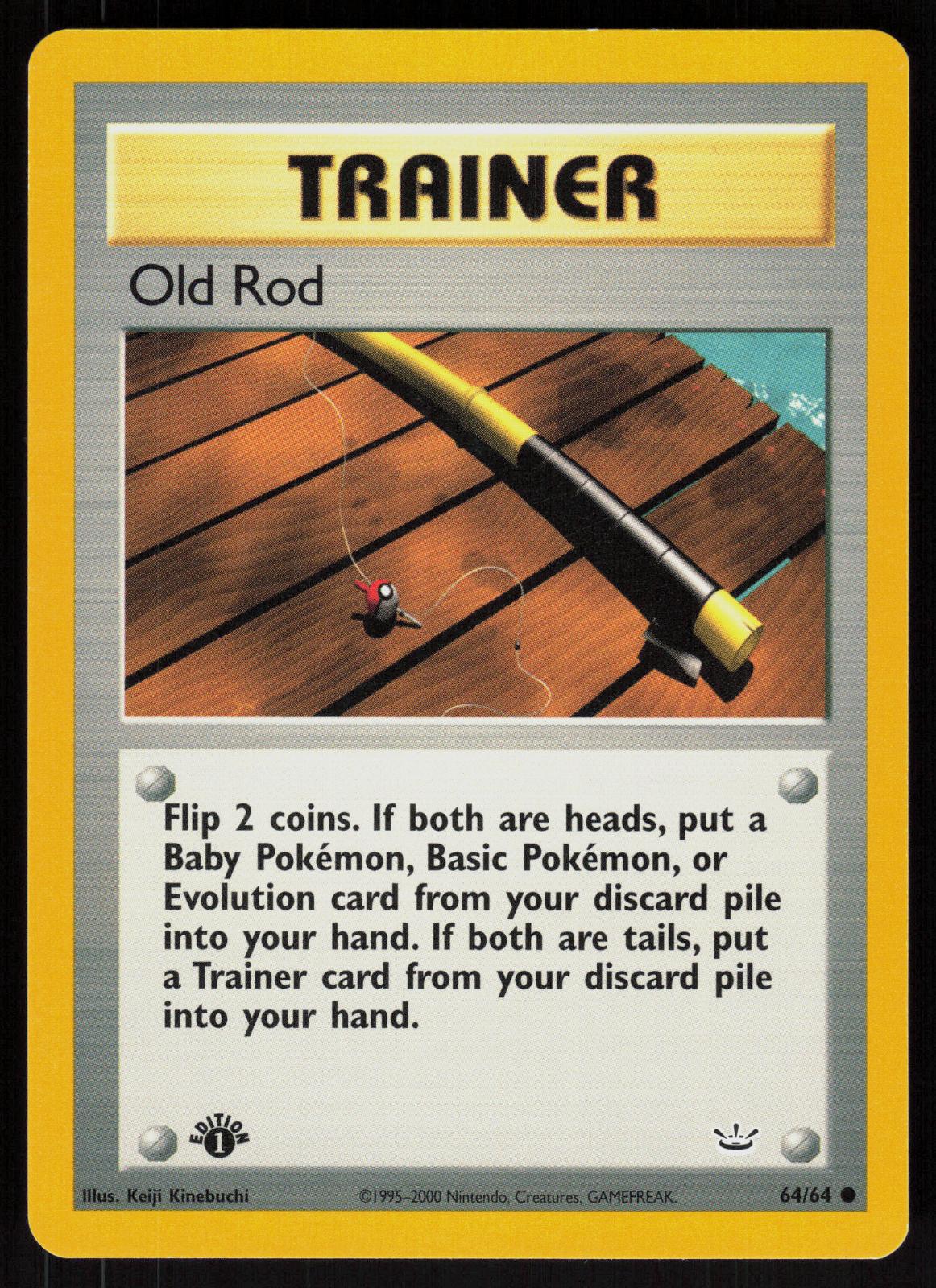 Pokemon Old Rod 64/64 Neo Revelation Common 1st Edition Near Mint