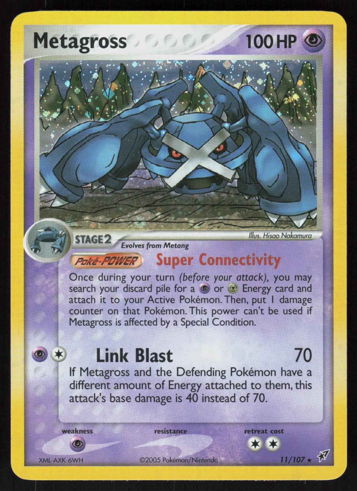 Pokemon Metagross 11/107 Deoxys Holo Rare Near Mint