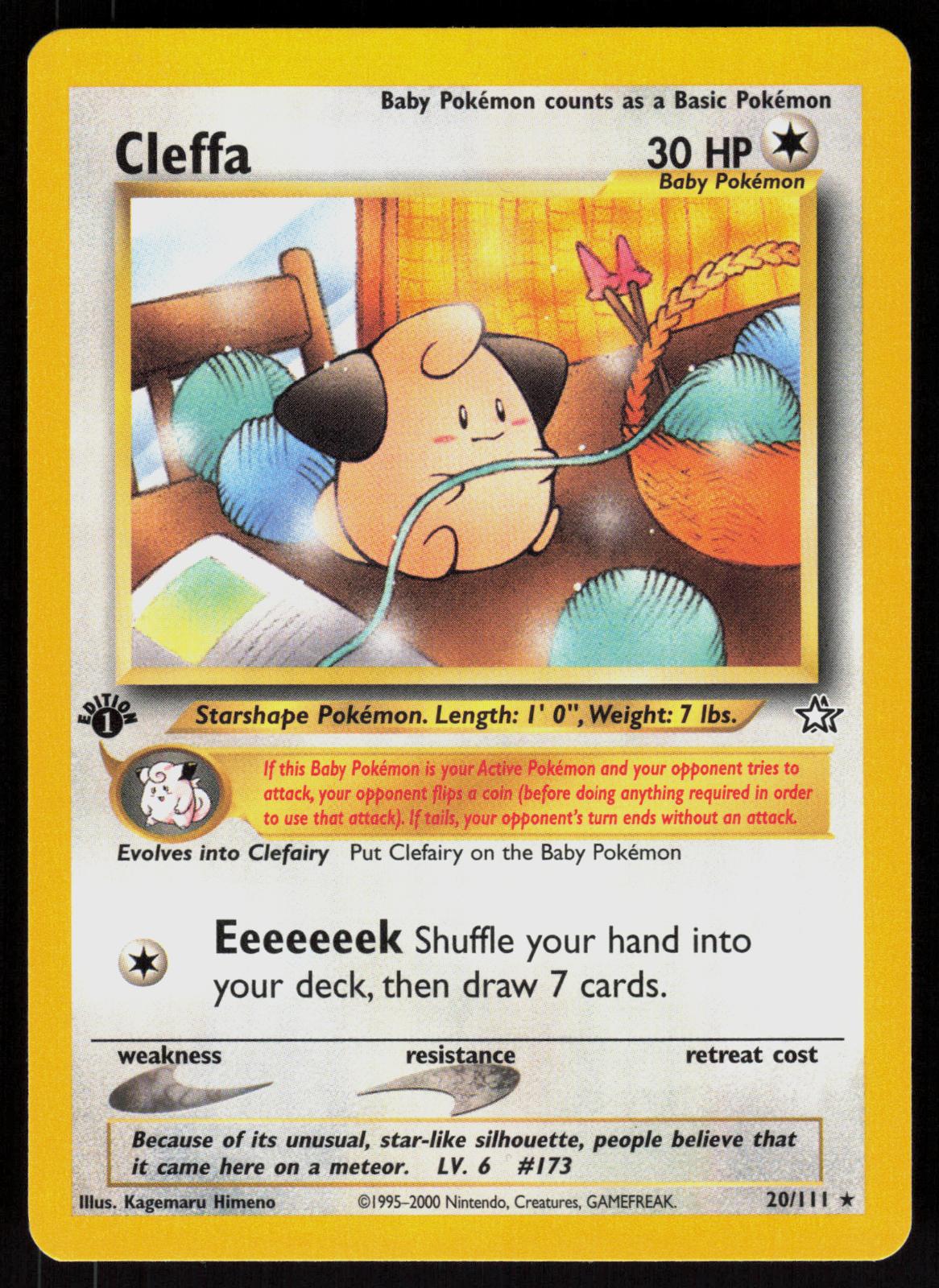 Pokemon Cleffa 20/111 Neo Genesis Rare 1st Edition Near Mint