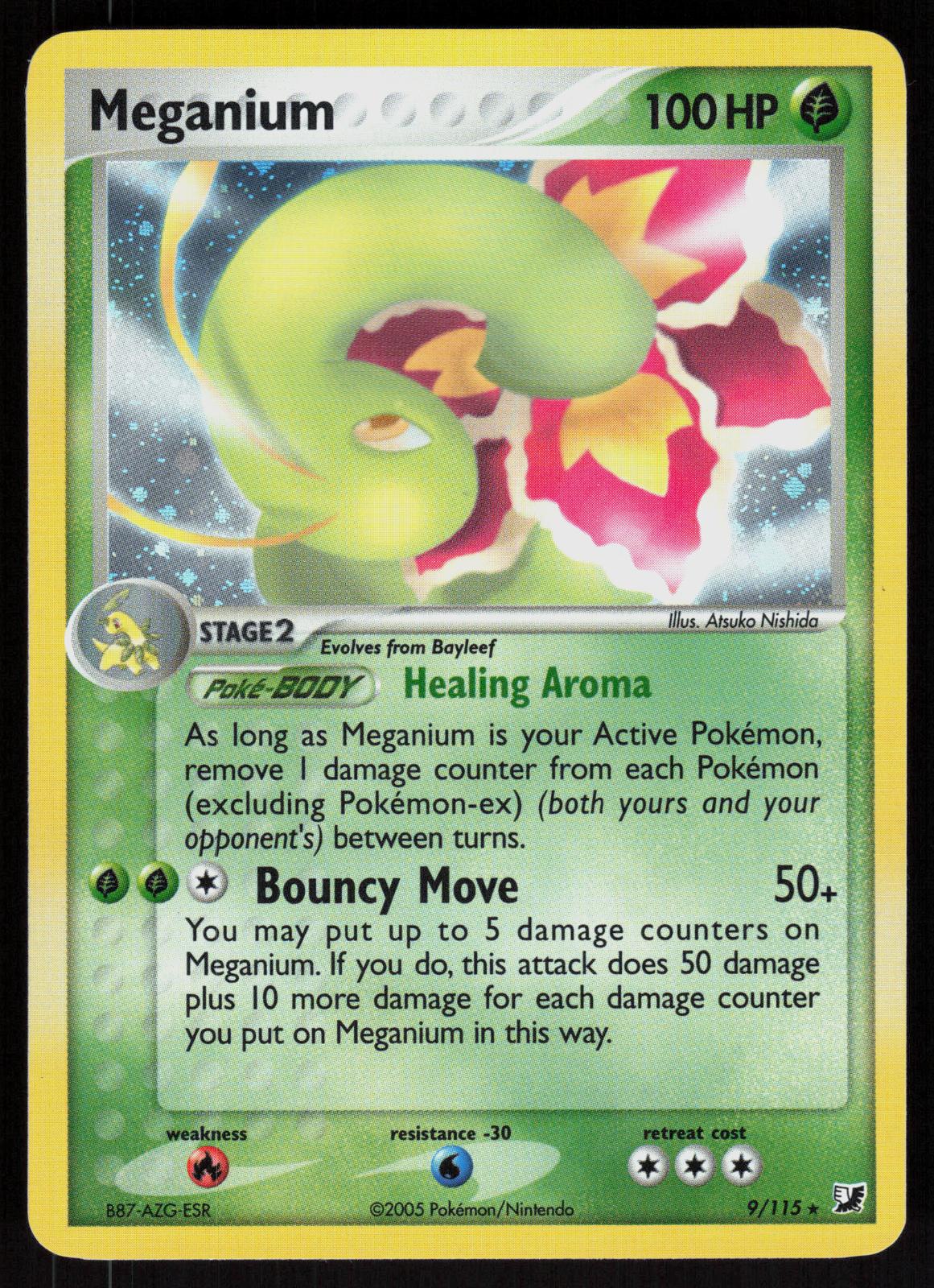 Pokemon Meganium 9/115 Unseen Forces Holo Rare Holo Near Mint