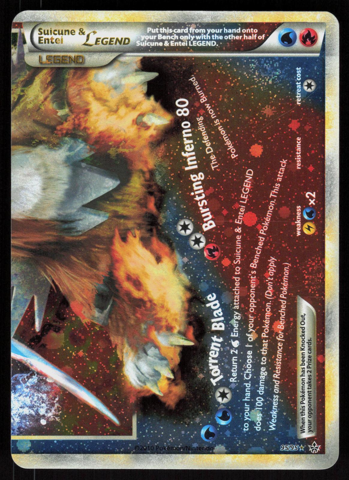 Pokemon Suicune & Entei LEGEND 95/95 HGSS Unleashed LEGEND Lightly Played