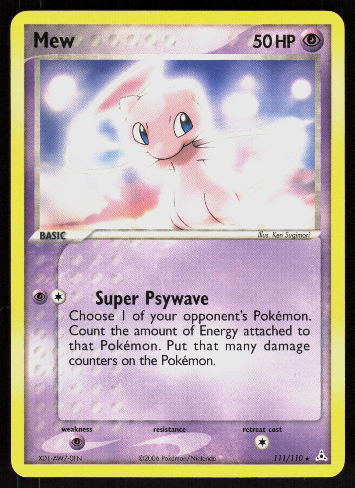 Pokemon Mew 111/110 Holon Phantoms Secret Rare Near Mint