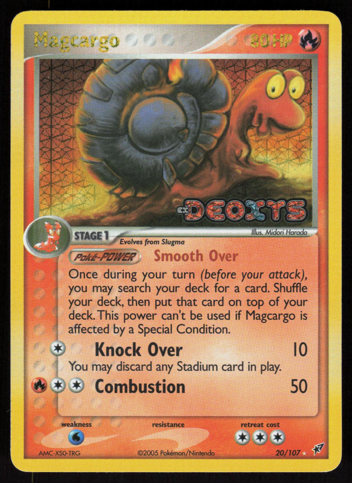 Pokemon Magcargo 20/107 Deoxys Rare Reverse Holo Near Mint