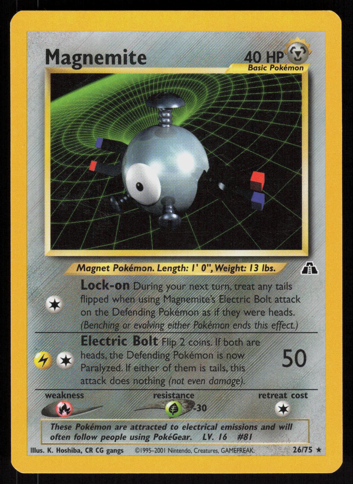 Pokemon Magnemite 26/75 Neo Discovery Rare Near Mint