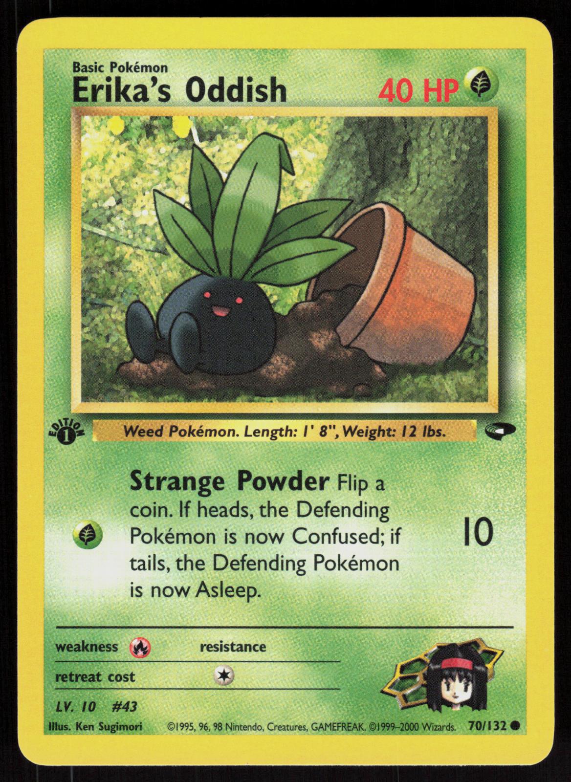 Pokemon Erika's Oddish 70/132 Gym Challenge Common 1st Edition Near Mint