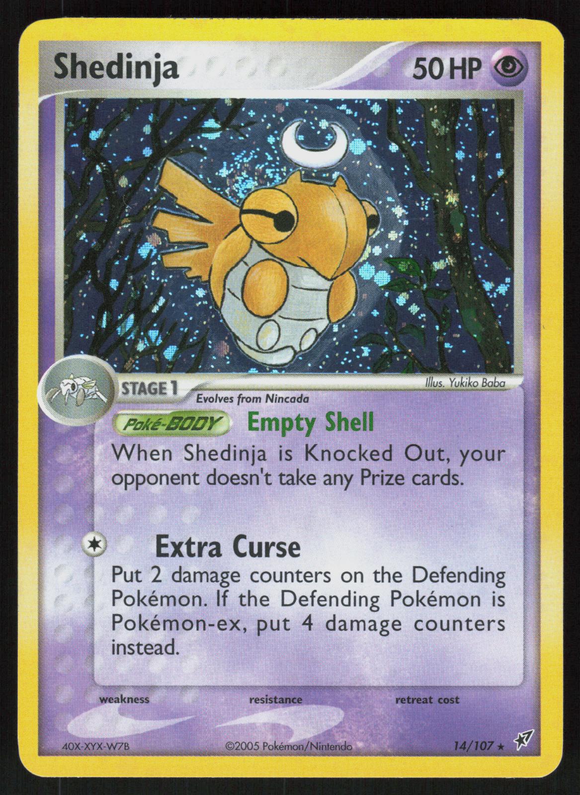 Pokemon Shedinja 14/107 Deoxys Holo Rare Near Mint