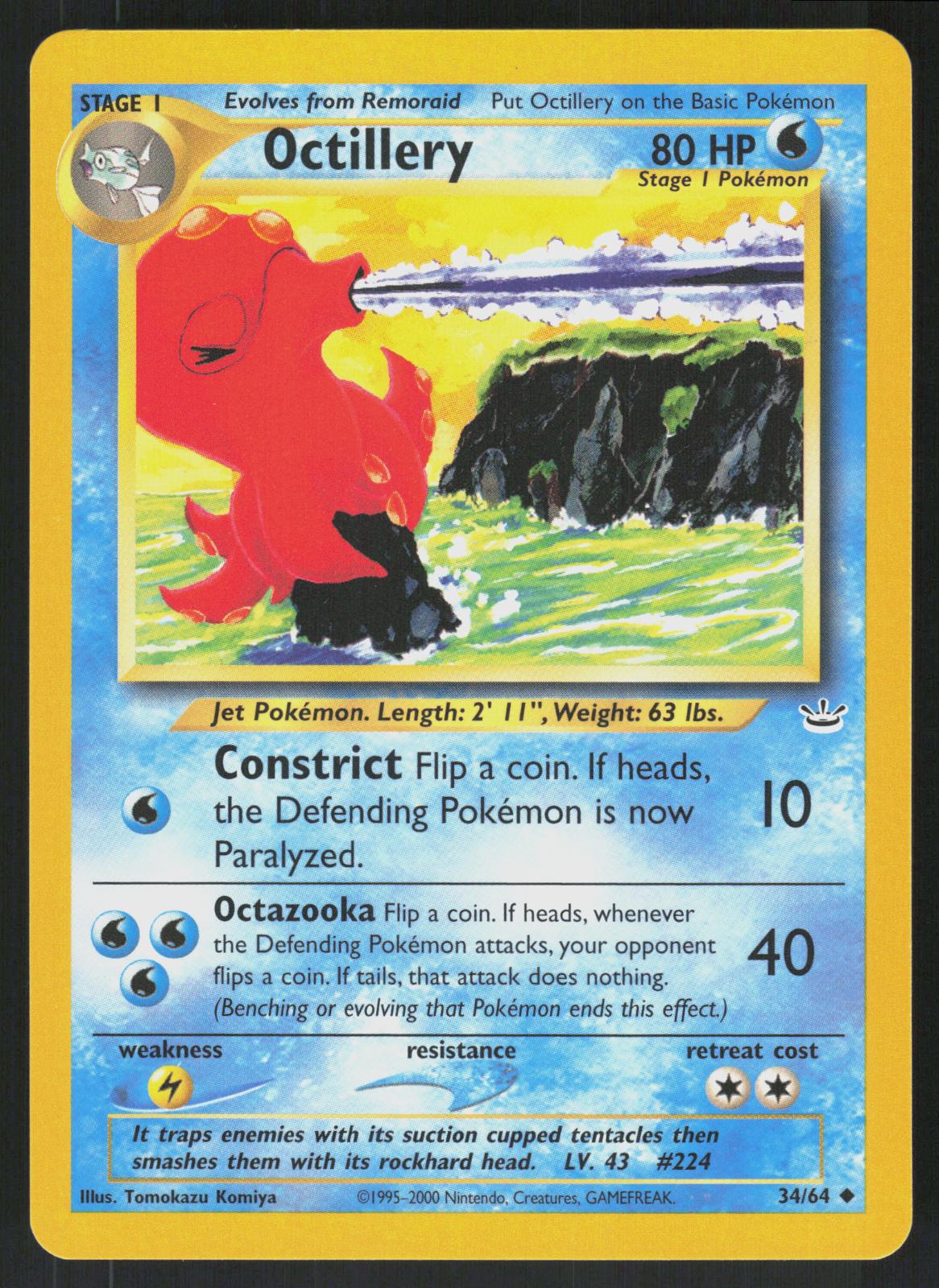 Pokemon Octillery 34/64 Neo Revelation Uncommon Near Mint