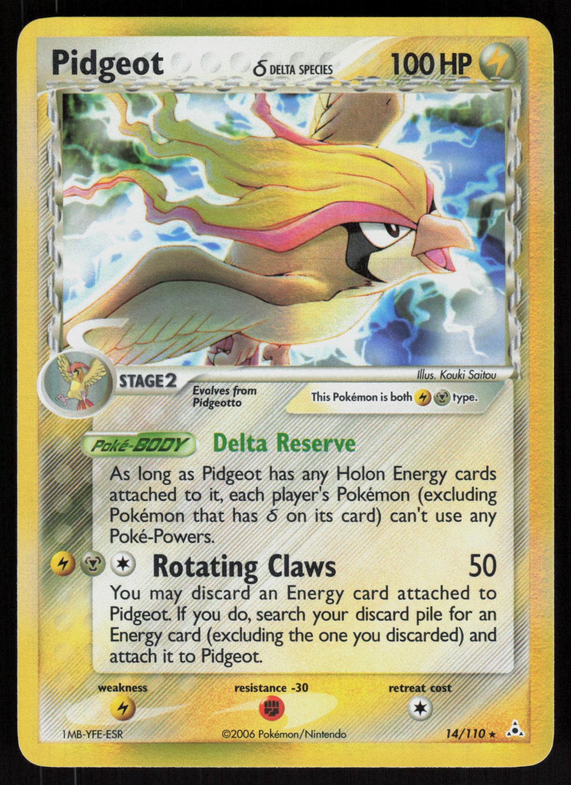 Pokemon Pidgeot 14/110 Holon Phantoms Holo Rare Holo Near Mint