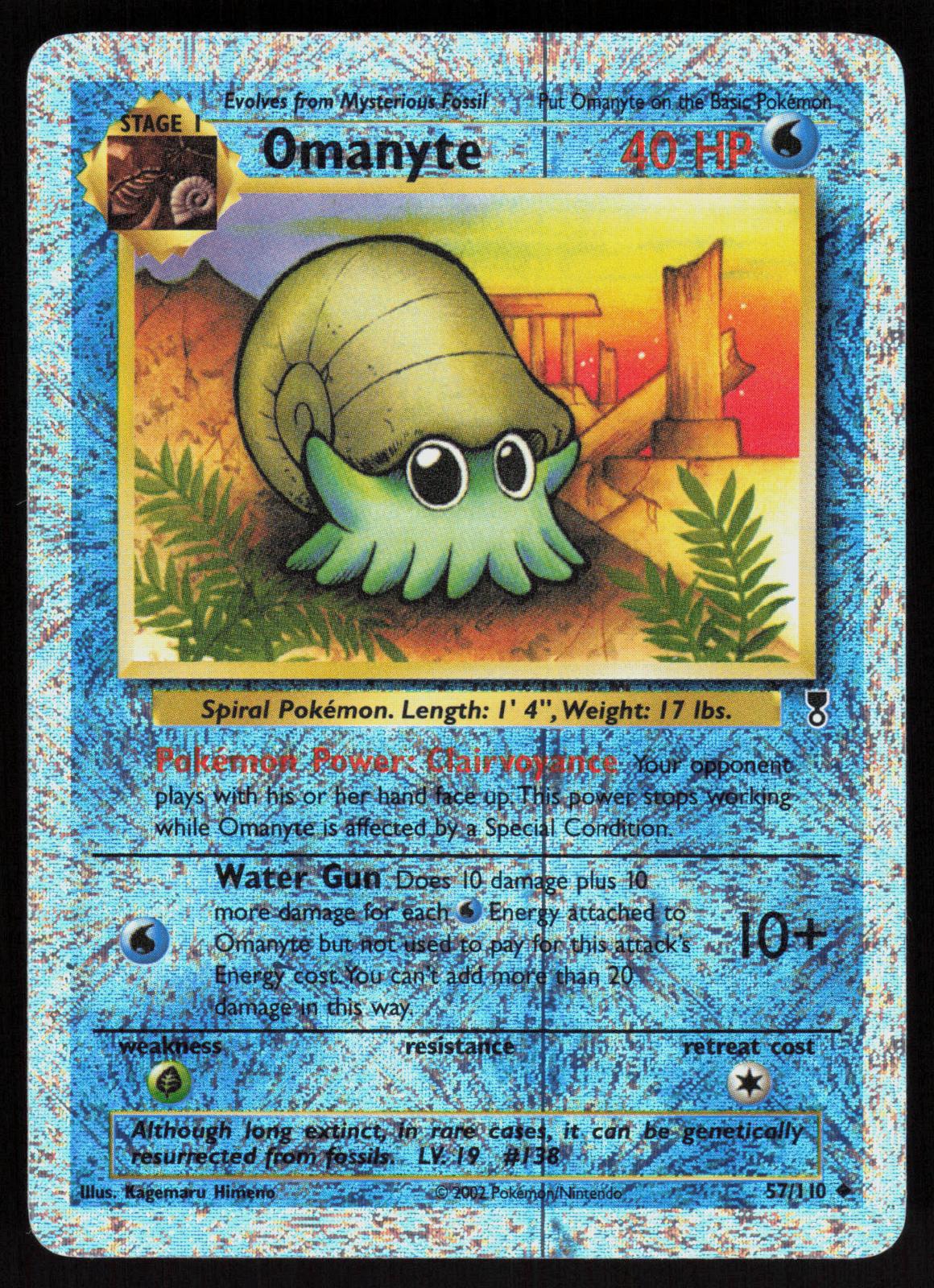 Pokemon Omanyte 57/110 Legendary Collection Reverse Holo Moderately Played