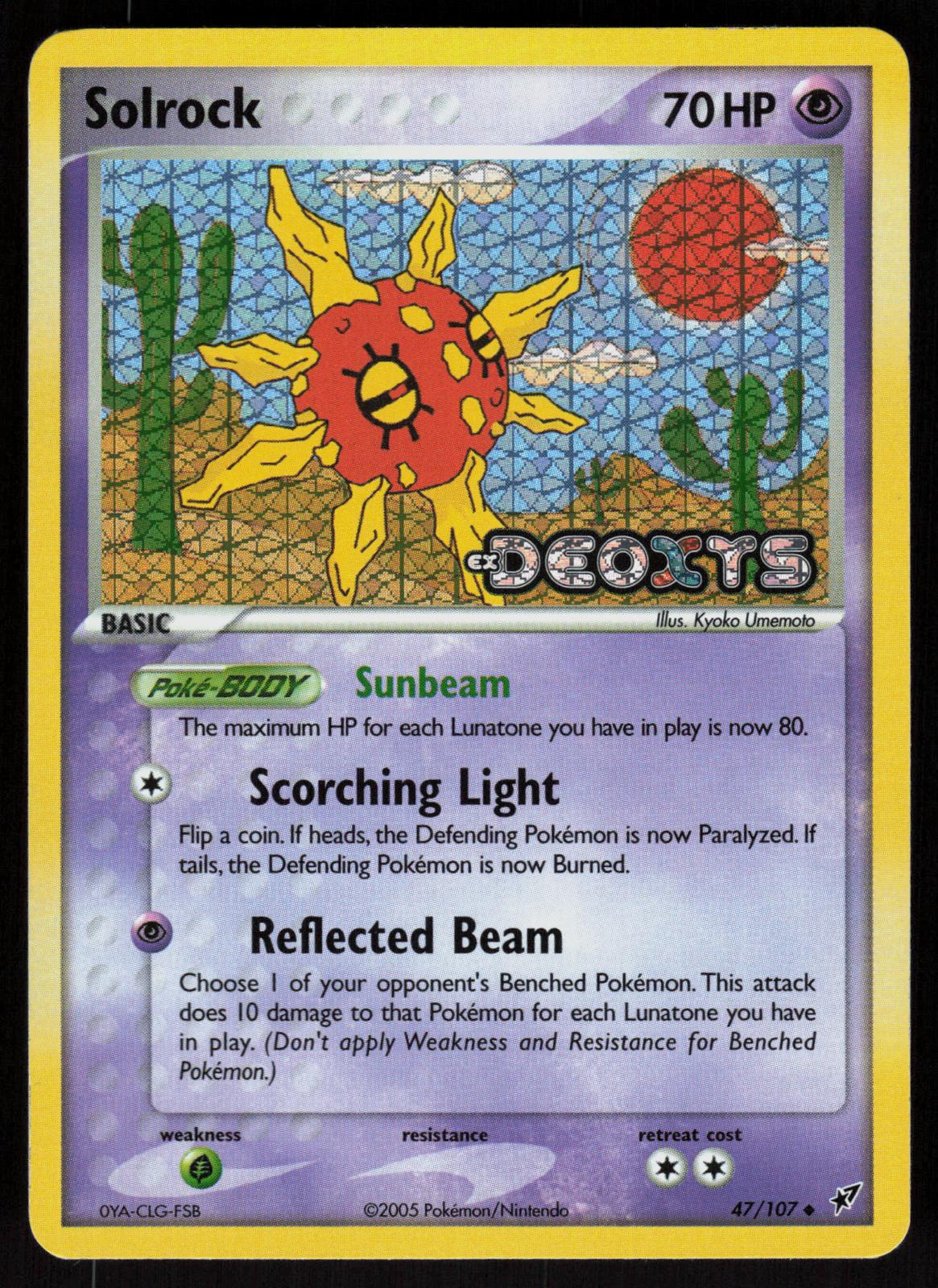 Pokemon Solrock 47/107 Deoxys Uncommon Reverse Holo Near Mint