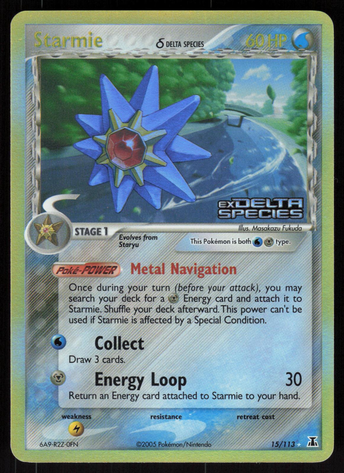 Pokemon Starmie 15/113 Delta Species Holo Rare Reverse Holo Near Mint