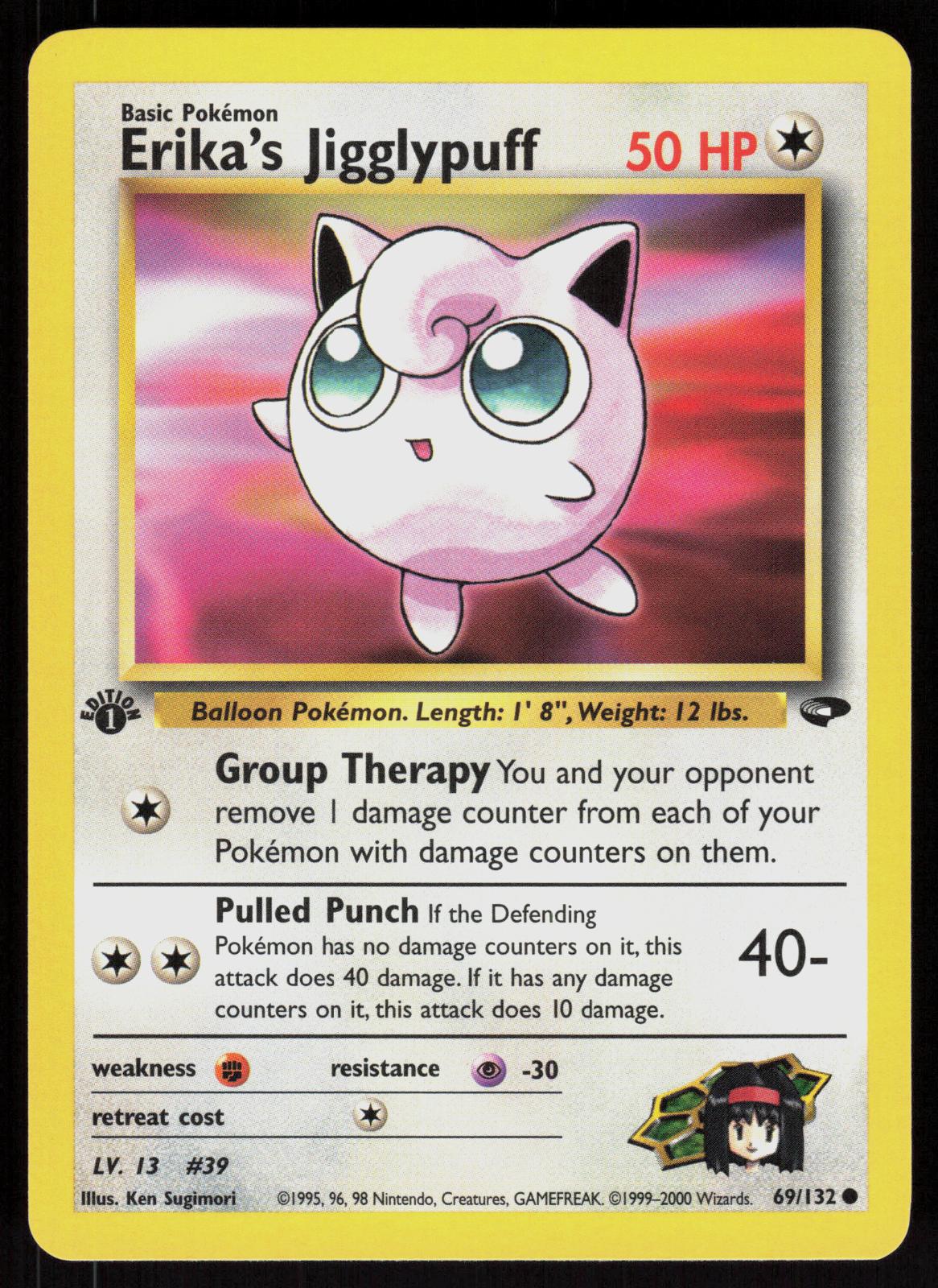 Pokemon Erika's Jigglypuff 69/132 Gym Challenge Common 1st Edition Near Mint
