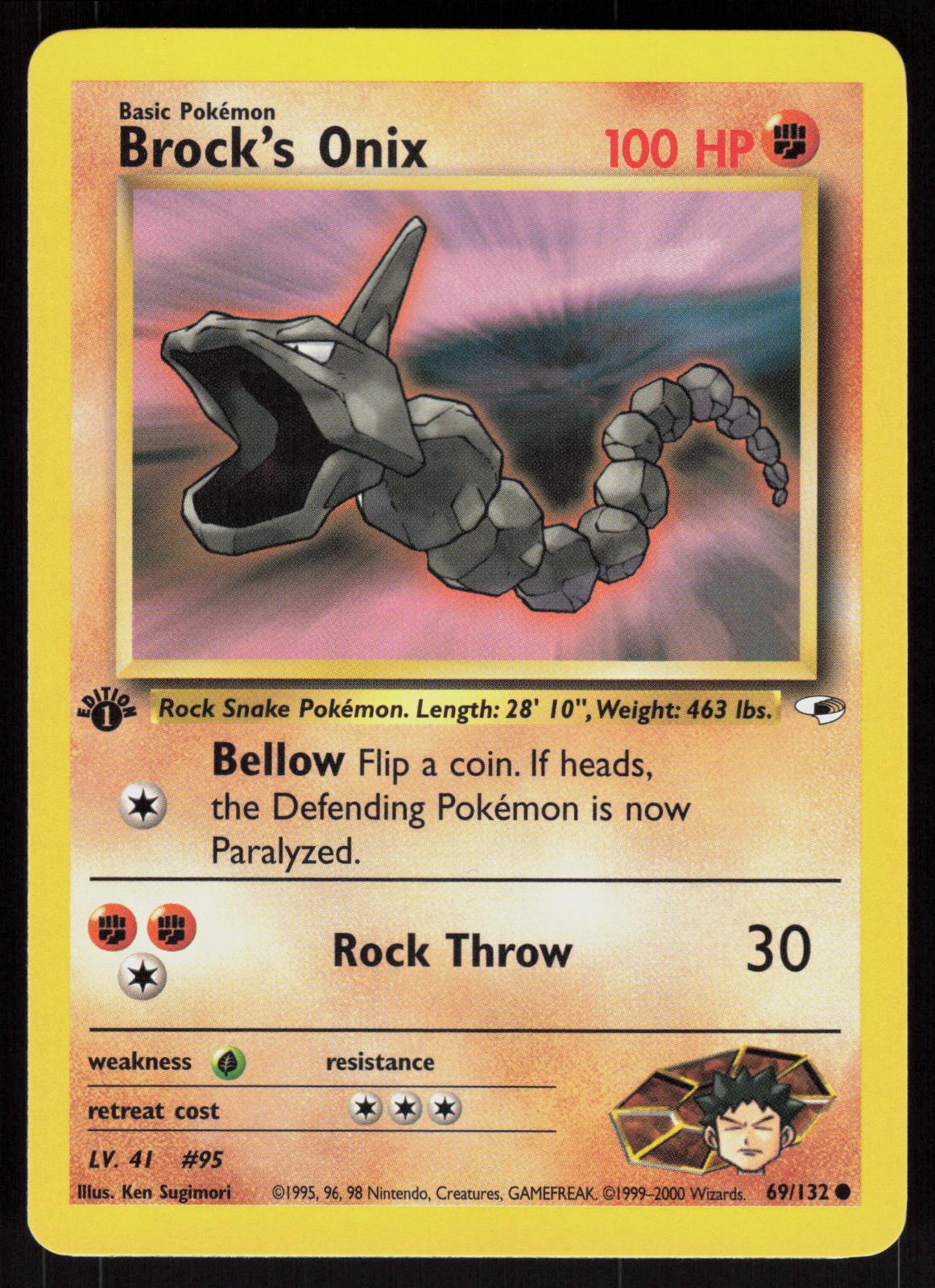 Pokemon Brock's Onix 69/132 Gym Heroes Common Near Mint