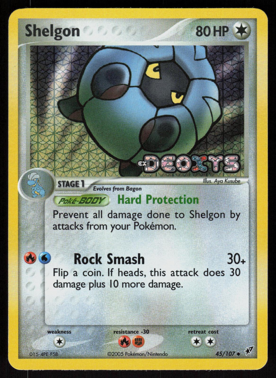 Pokemon Shelgon 45/107 Deoxys Uncommon Reverse Holo Near Mint