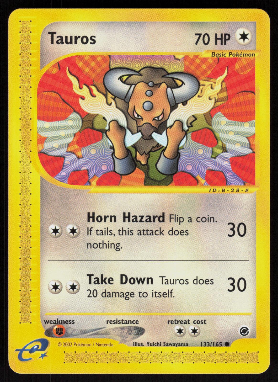 Pokemon Tauros 133/165 Expedition Base Set Common Near Mint