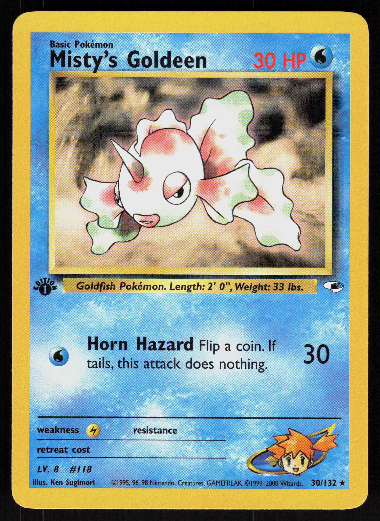 Pokemon Misty's Goldeen 30/132 Gym Heroes Rare 1st Edition Near Mint