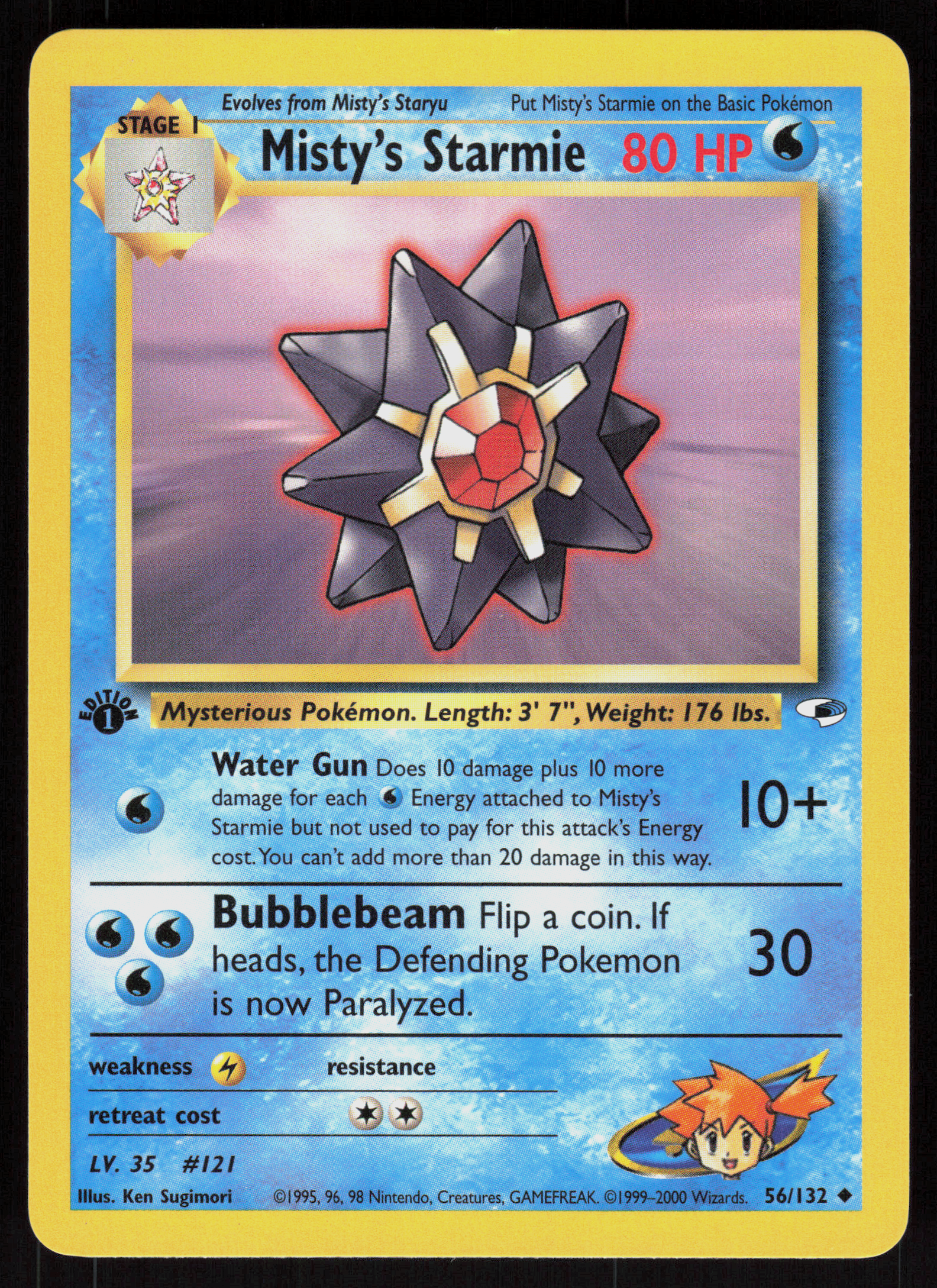Pokemon Misty's Starmie 56/132 Gym Heroes Uncommon 1st Edition Near Mint