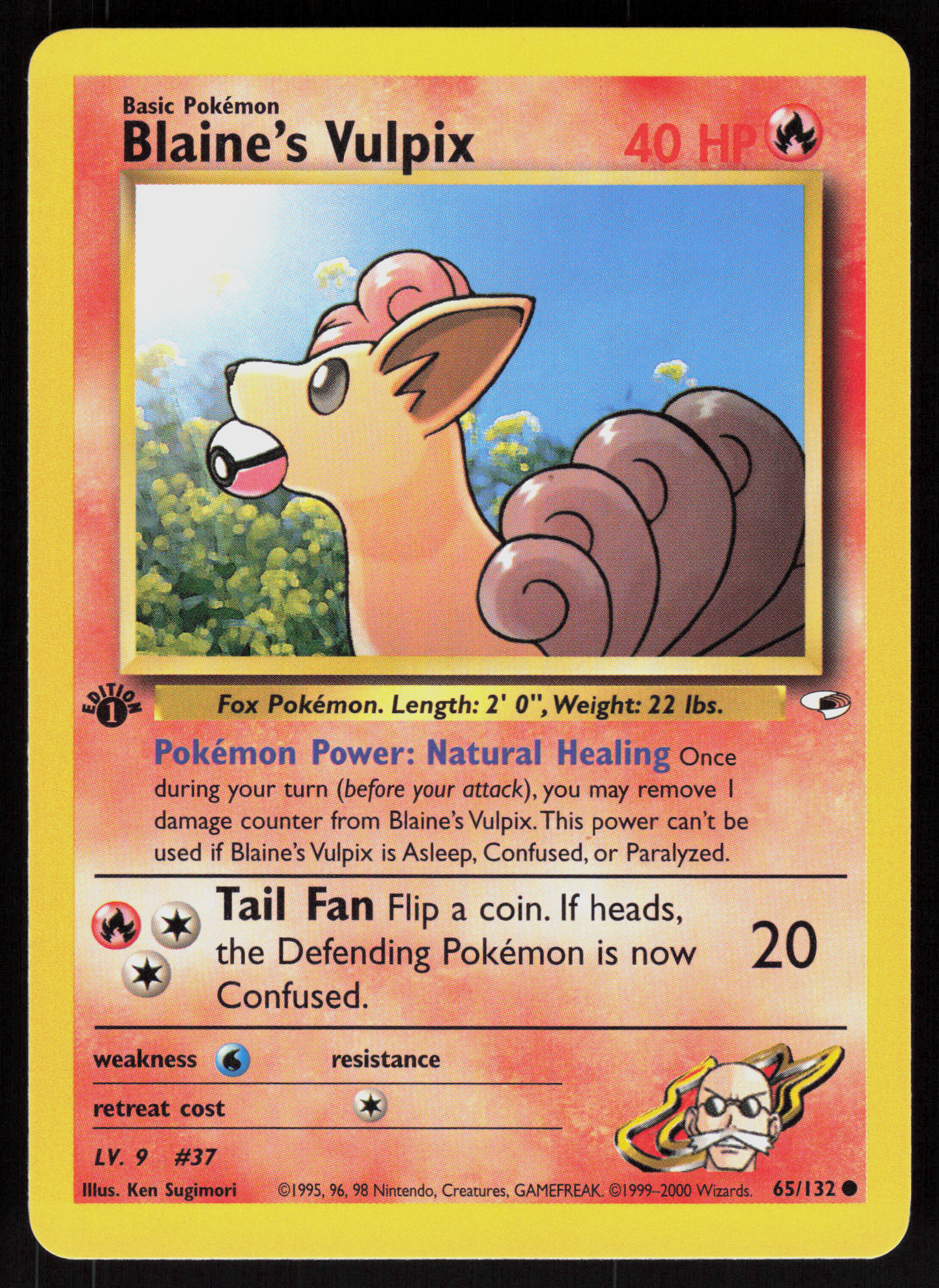 Pokemon Blaine's Vulpix 65/132 Gym Heroes Common 1st Edition Near Mint