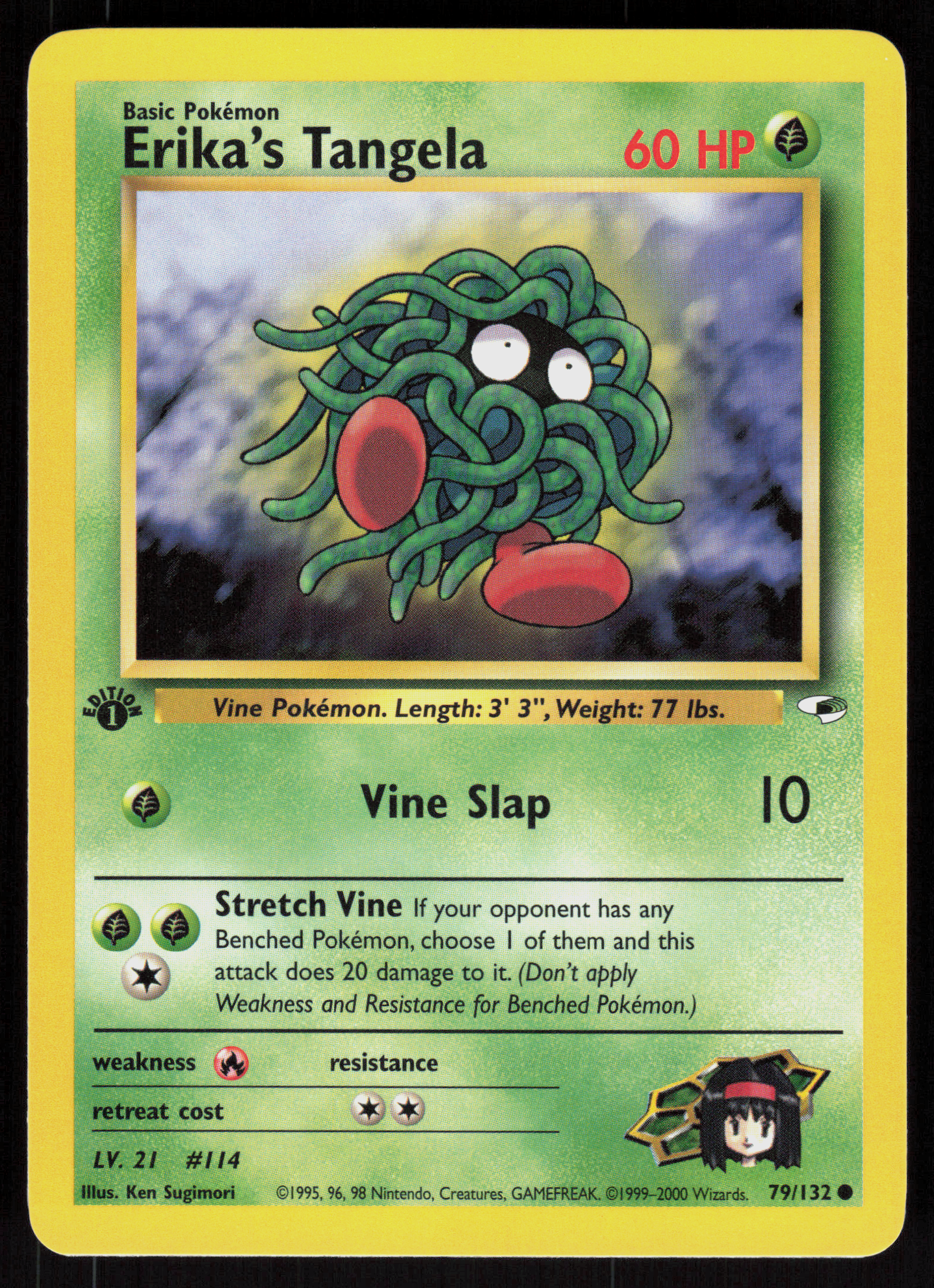 Pokemon Erika's Tangela 79/132 Gym Heroes Common 1st Edition Near Mint