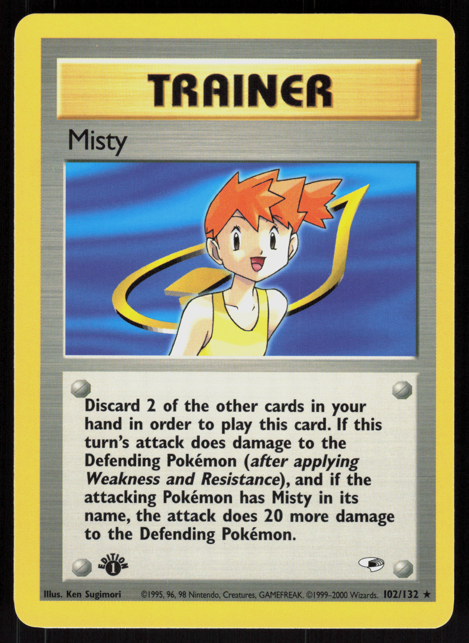 Pokemon Misty 102/132 Gym Heroes Rare 1st Edition Near Mint