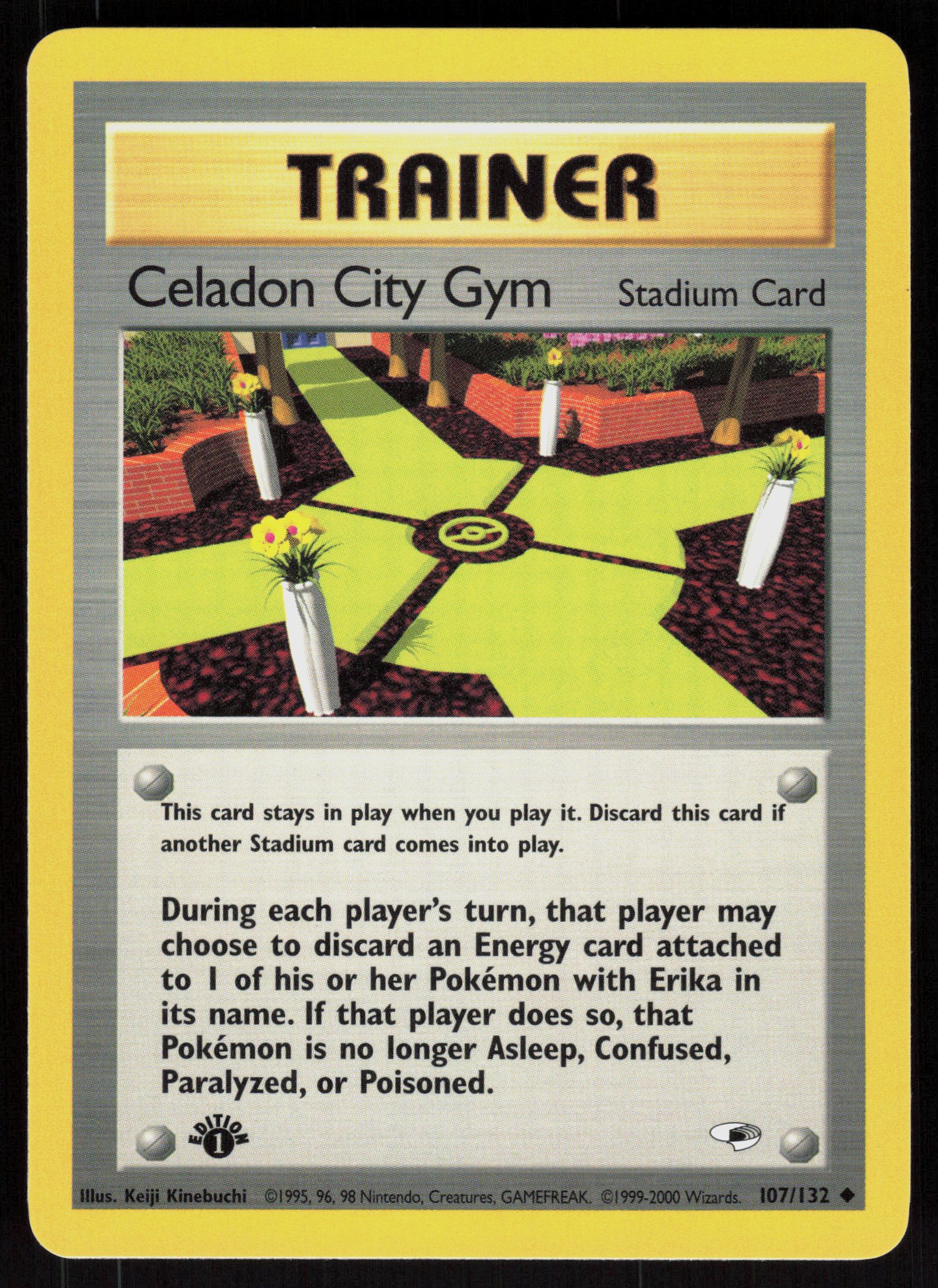 Pokemon Celadon City Gym 107/132 Gym Heroes Uncommon 1st Edition Near Mint