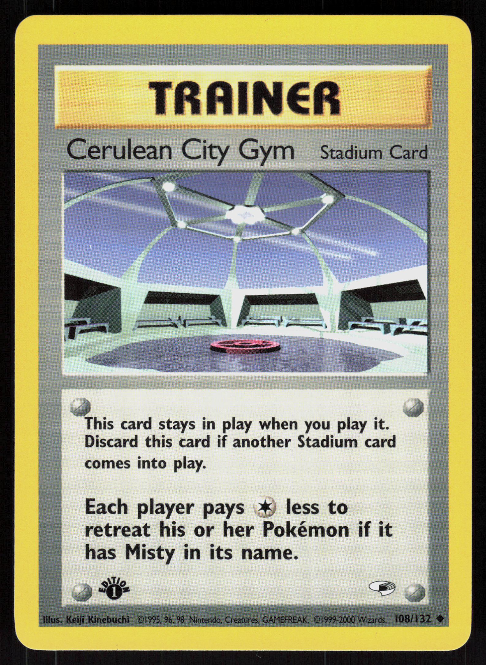 Pokemon Cerulean City Gym 108/132 Gym Heroes Uncommon 1st Edition Near Mint