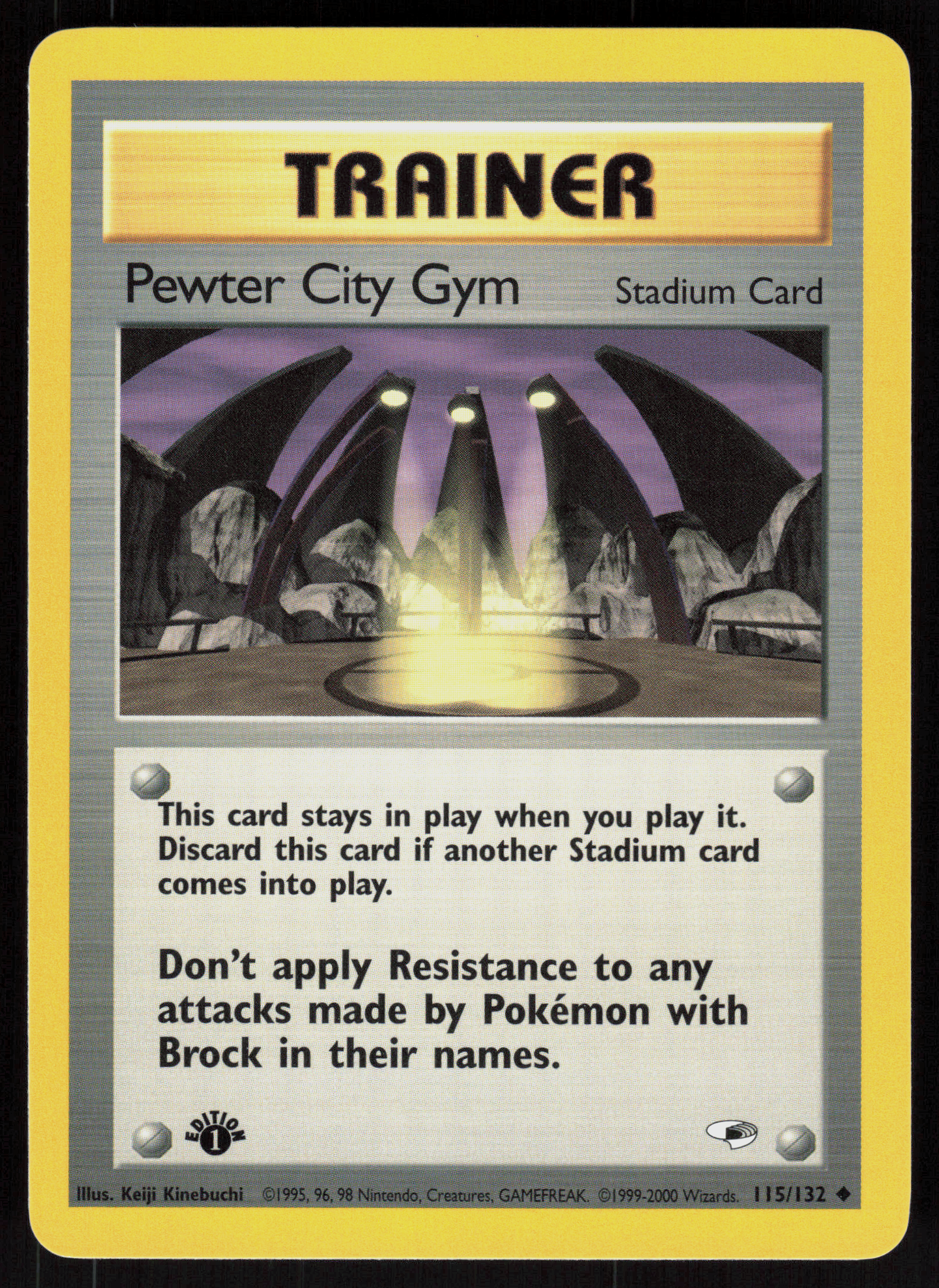 Pokemon Pewter City Gym 115/132 Gym Heroes Uncommon 1st Edition Near Mint