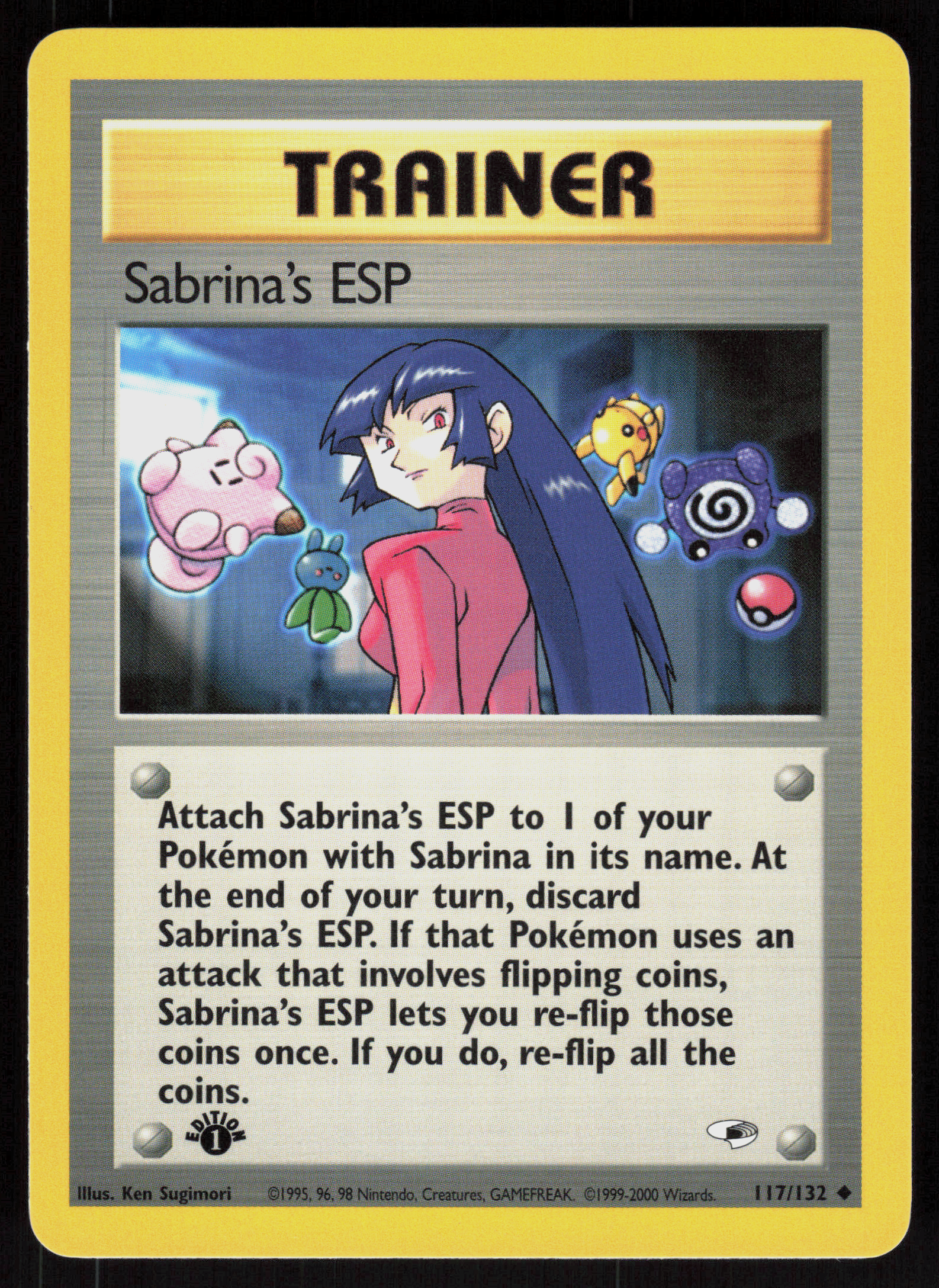Pokemon Sabrina's ESP 117/132 Gym Heroes Uncommon 1st Edition Near Mint