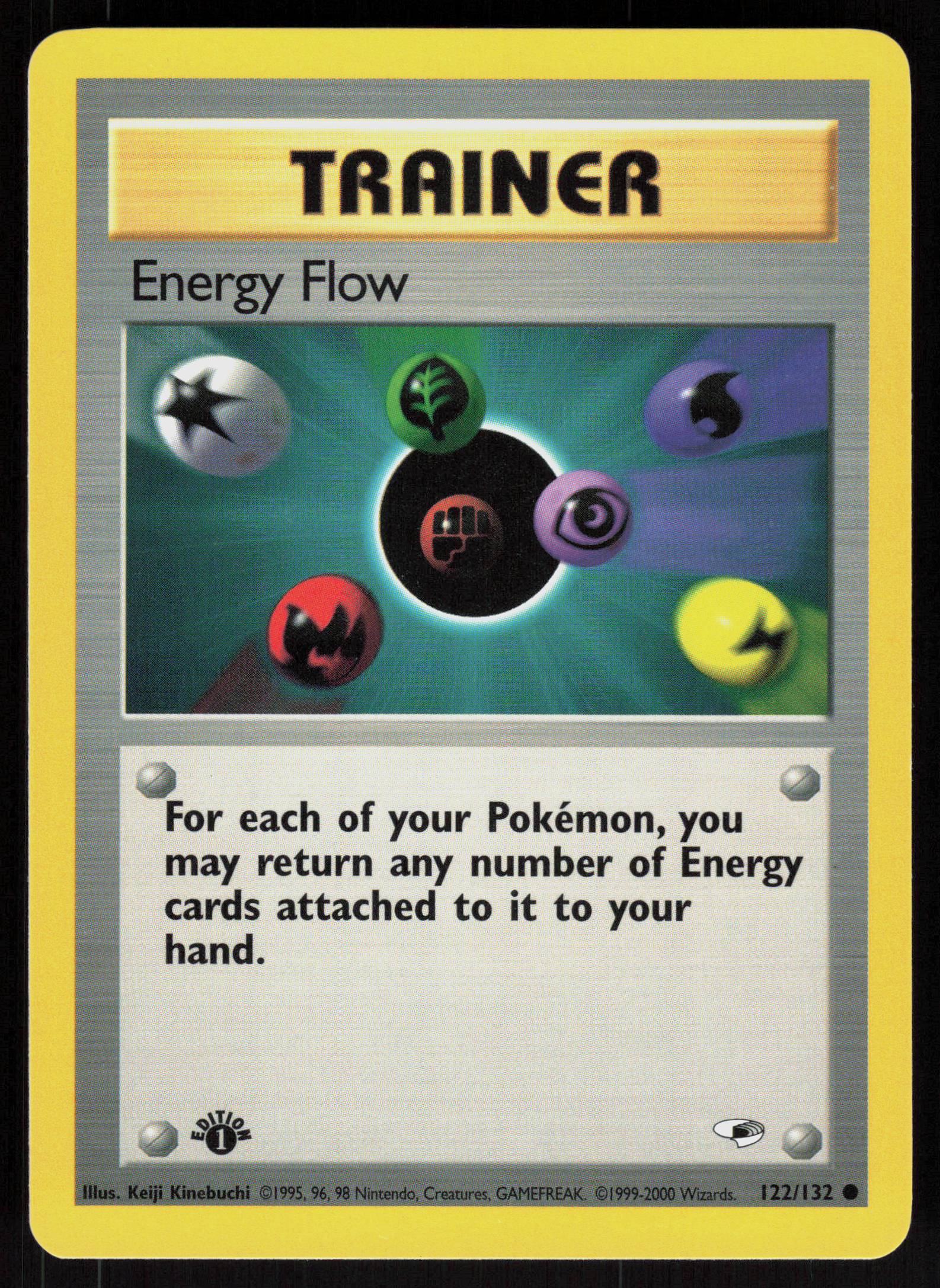 Pokemon Energy Flow 122/132 Gym Heroes Common 1st Edition Near Mint
