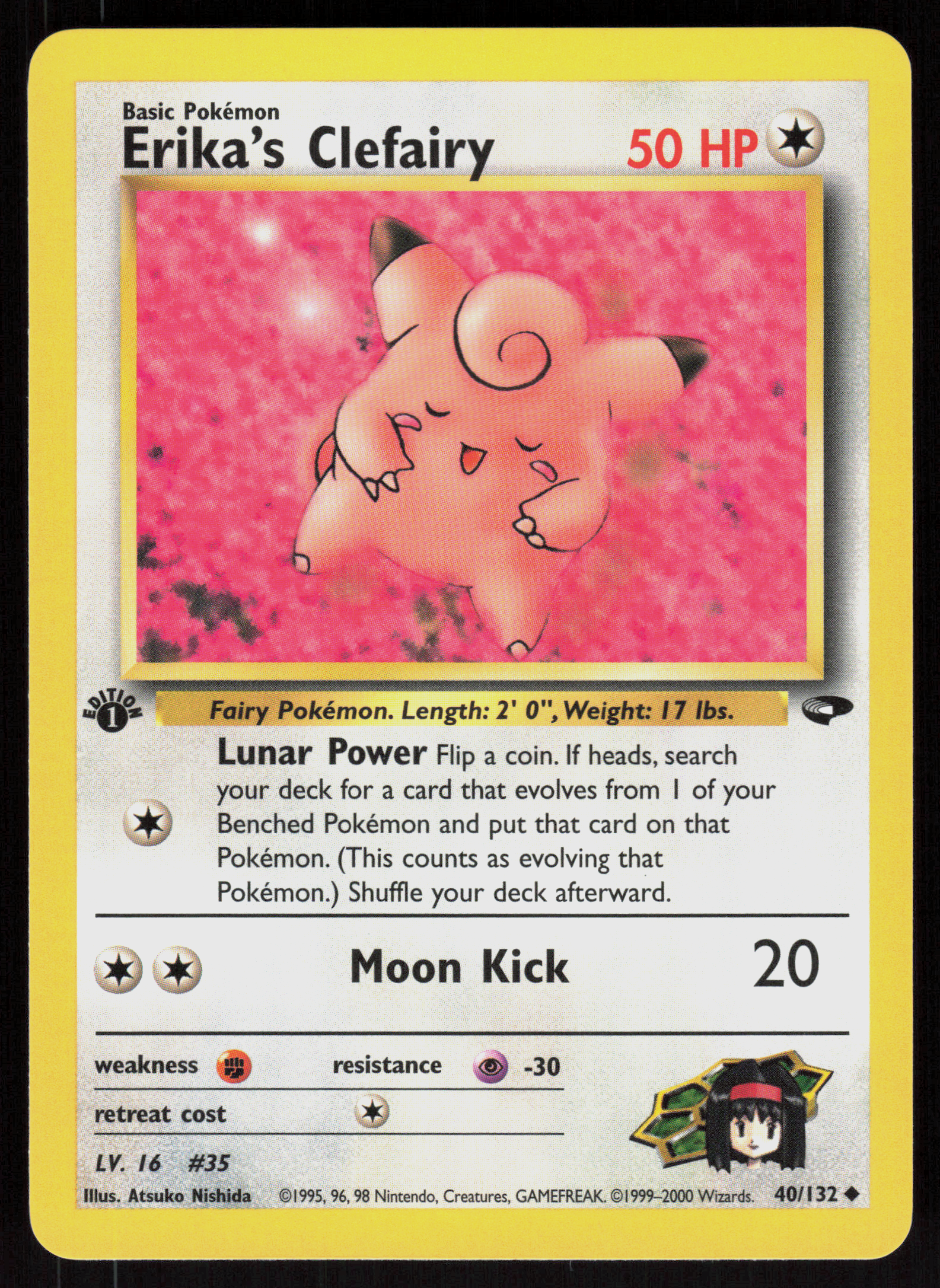 Pokemon Erika's Clefairy 40/132 Gym Challenge Uncommon 1st Edition Near Mint