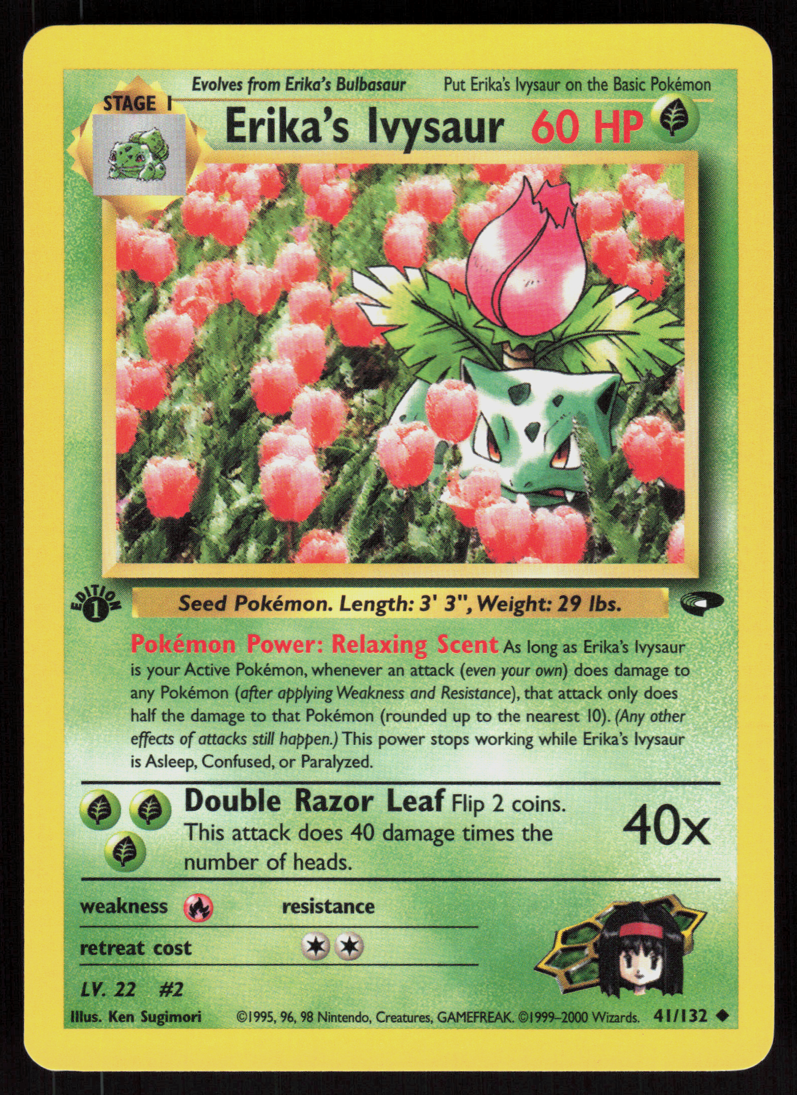 Pokemon Erika's Ivysaur 41/132 Gym Challenge Uncommon 1st Edition Near Mint