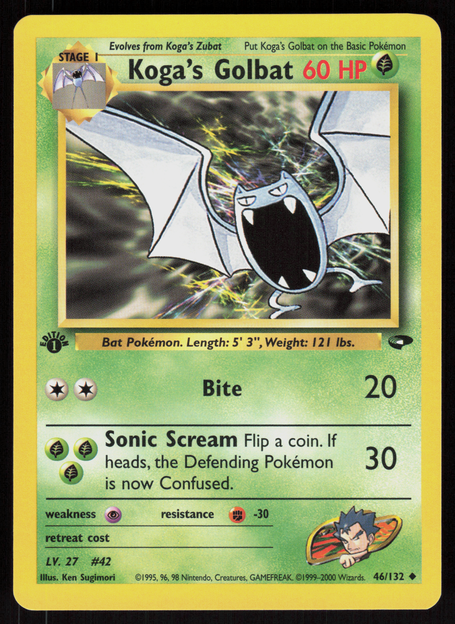 Pokemon Koga's Golbat 46/132 Gym Challenge Uncommon 1st Edition Near Mint