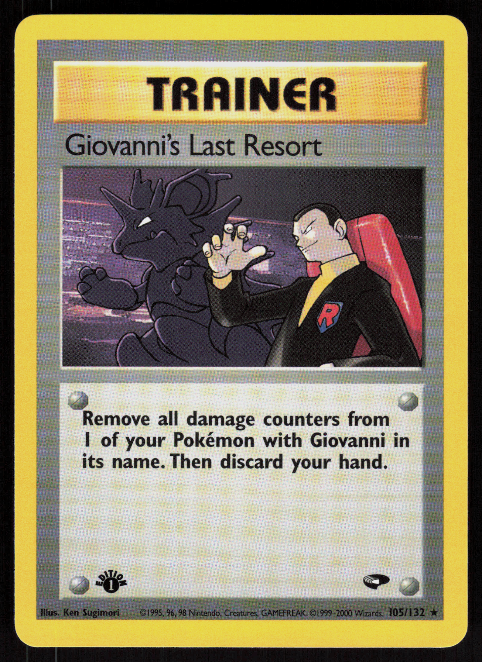 Pokemon Giovanni's Last Resort 105/132 Gym Challenge Rare 1st Edition Near Mint