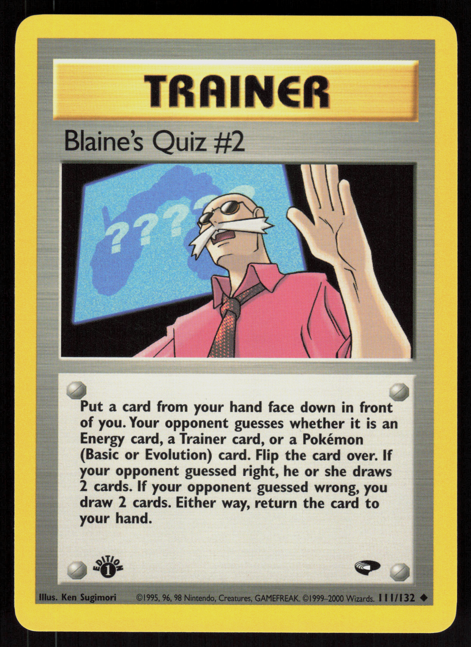 Pokemon Blaine's Quiz #2 111/132 Gym Challenge Uncommon 1st Edition Near Mint