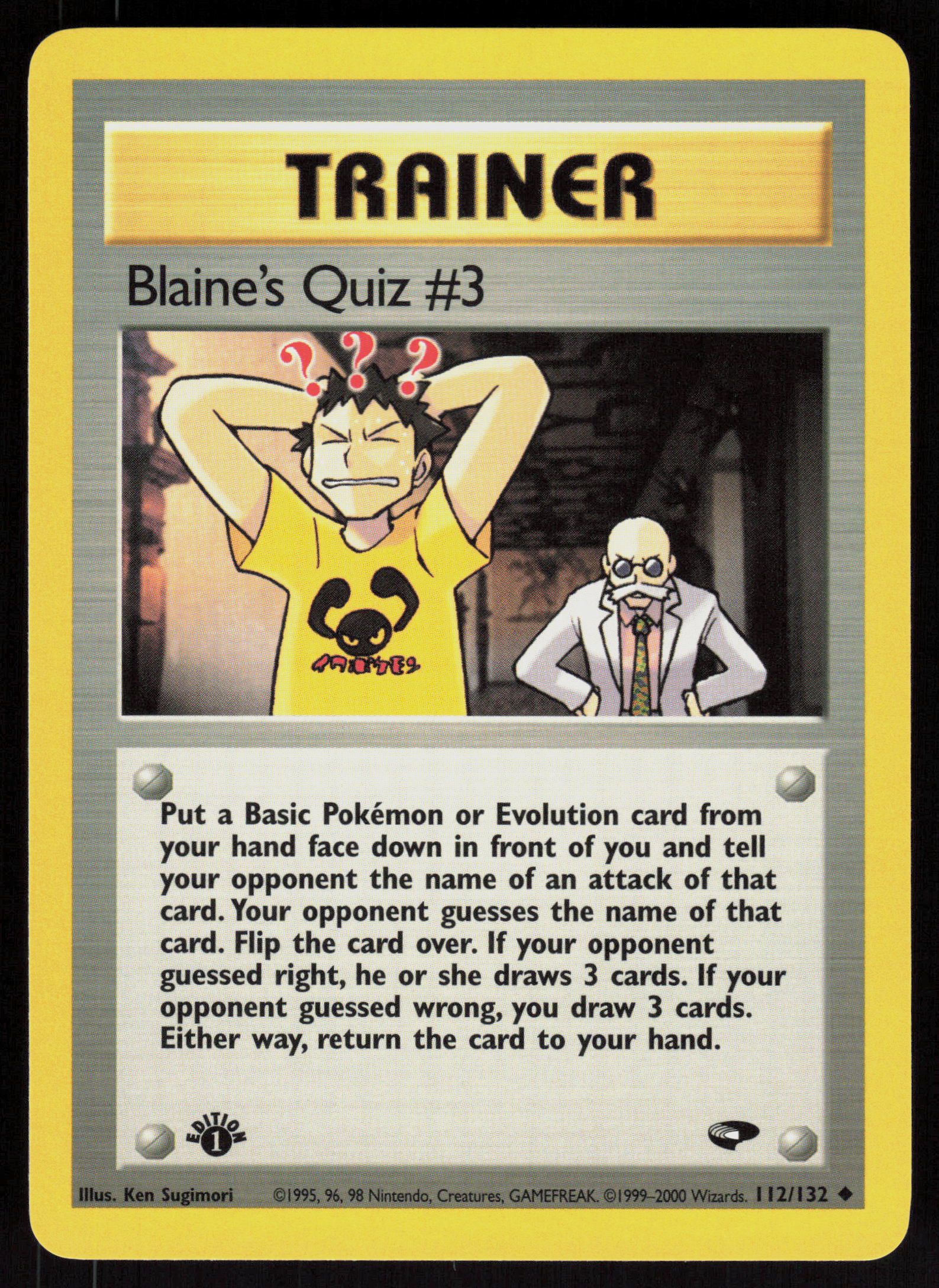 Pokemon Blaine's Quiz #3 112/132 Gym Challenge Uncommon 1st Edition Near Mint