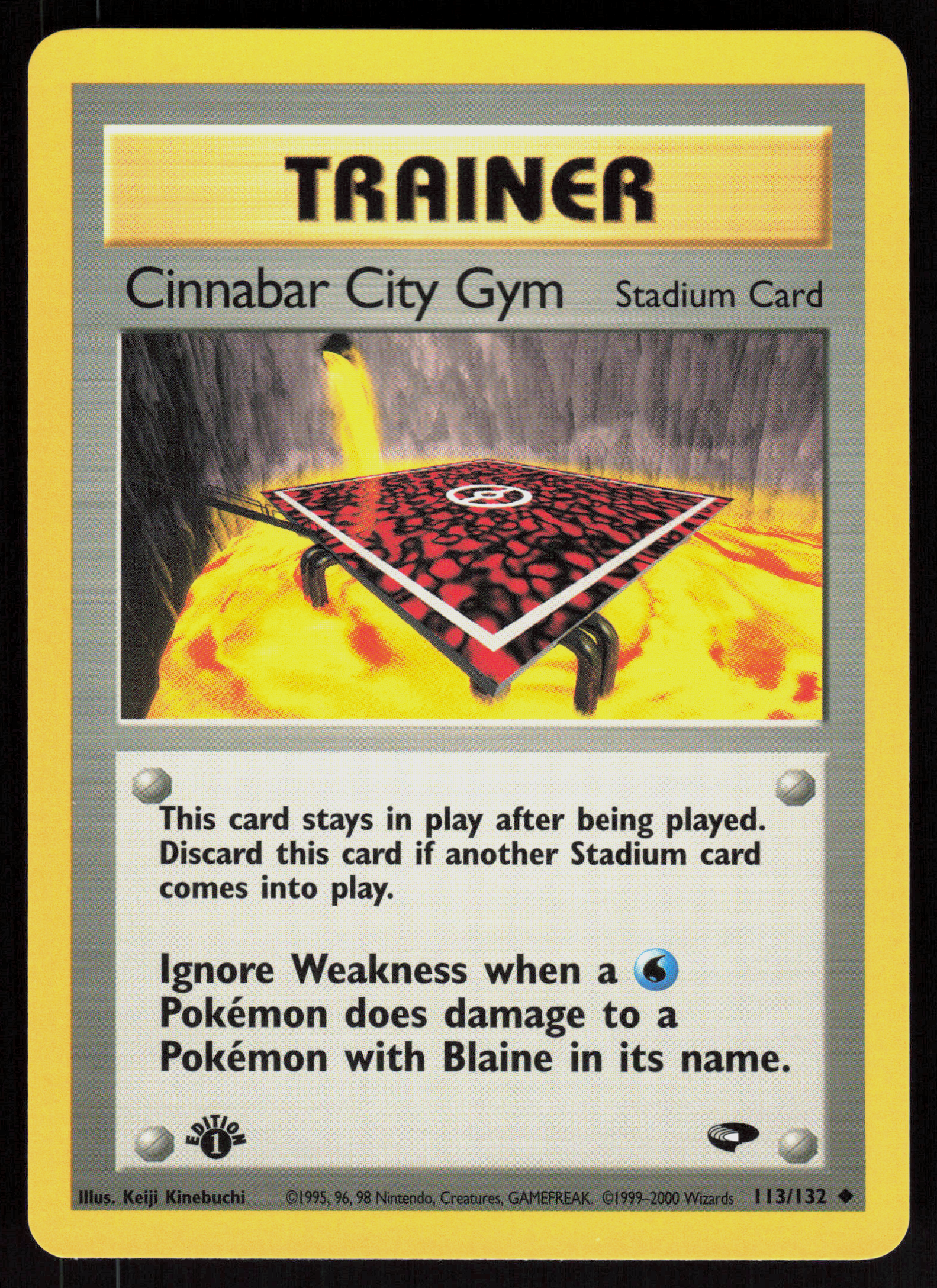 Pokemon Cinnabar City Gym 113/132 Gym Challenge Uncommon 1st Edition Near Mint