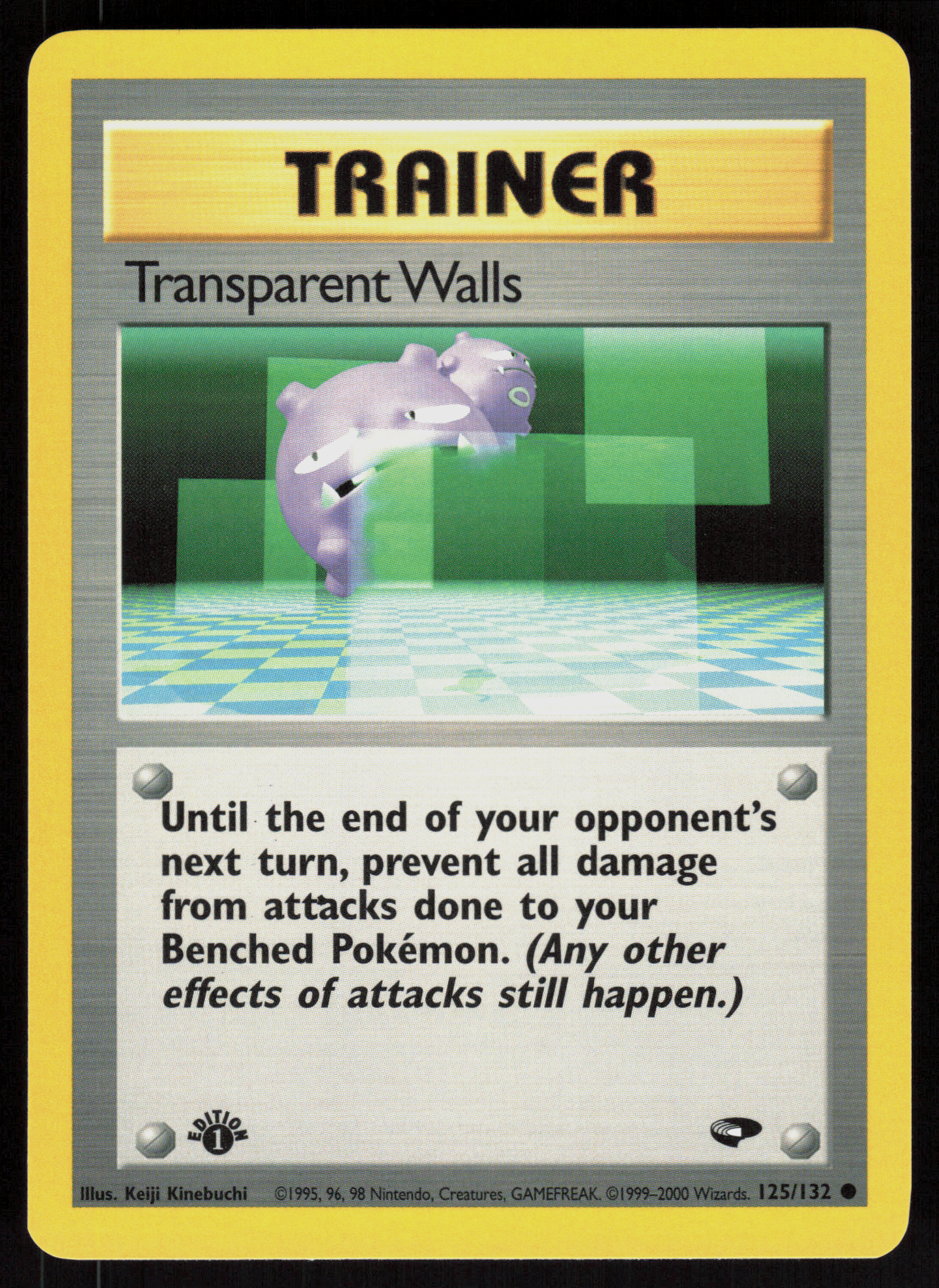 Pokemon Transparent Walls 125/132 Gym Challenge Common 1st Edition Near Mint