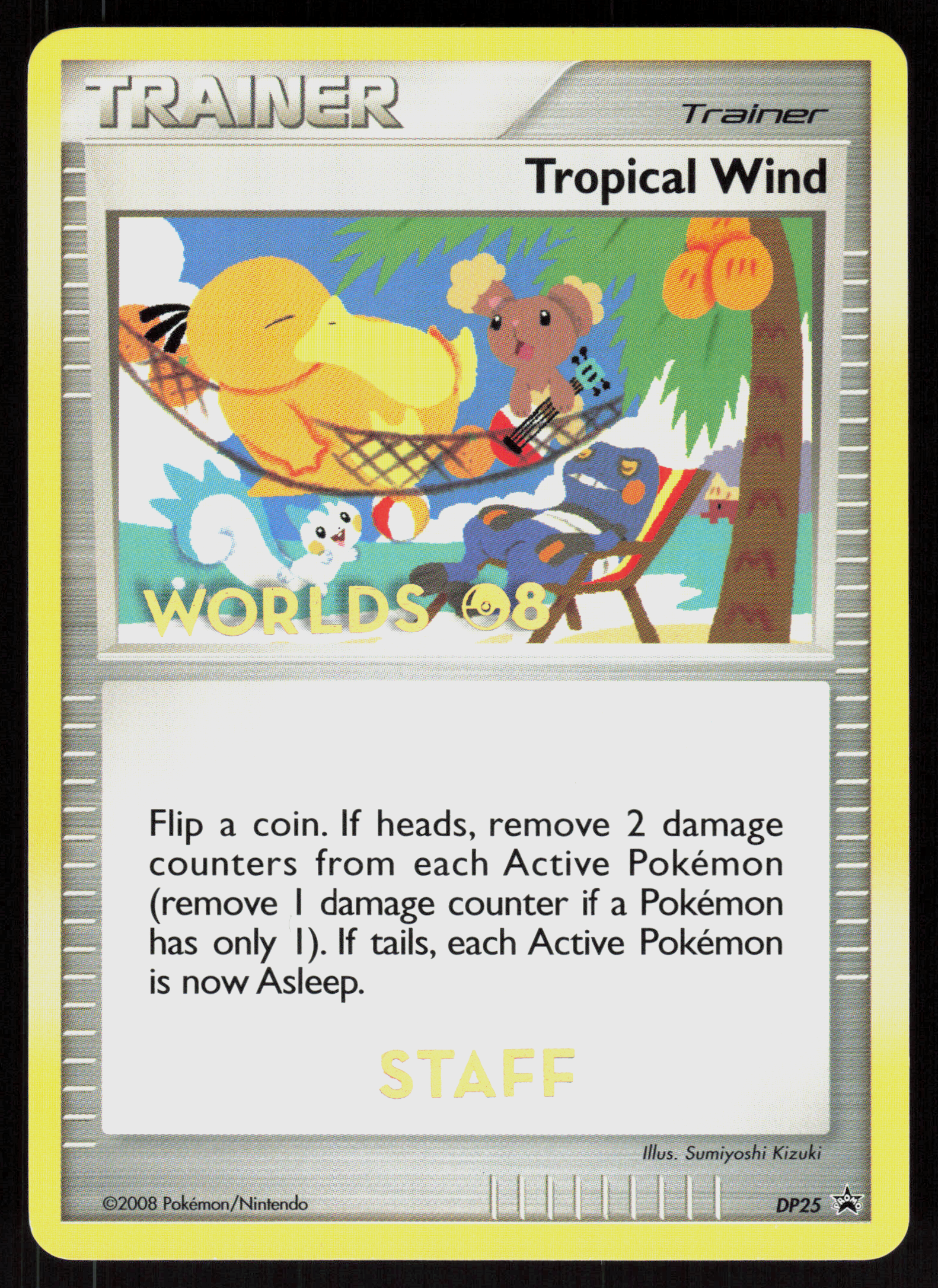 Pokemon 2008 ENGLISH STAFF STAMP Tropical Wind DP25 Promo Lightly Played