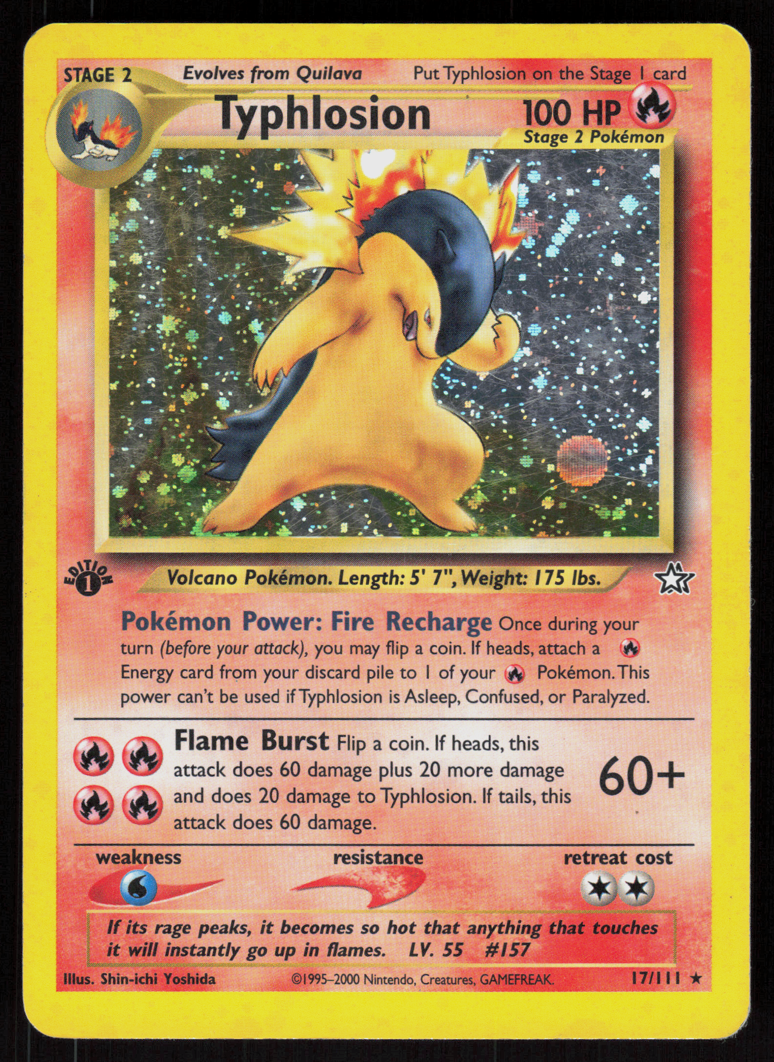 Pokemon Typhlosion 17/111 Neo Genesis Holo Rare 1st Edition Heavily Played
