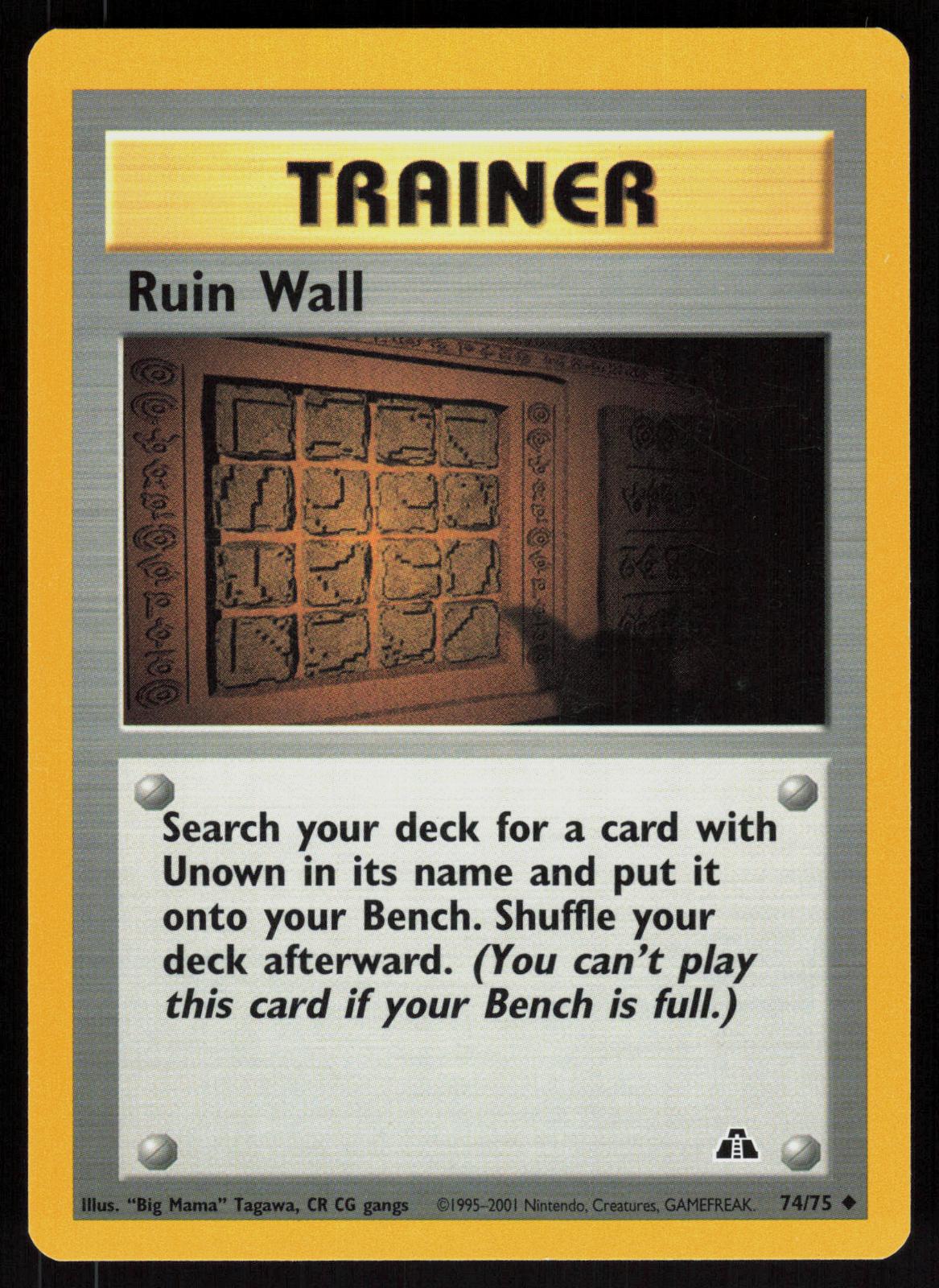 Pokemon Ruin Wall 74/75 Neo Discovery Uncommon Near Mint