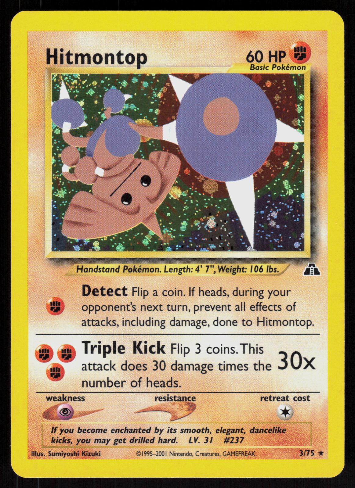 Pokemon Hitmontop 3/75 Neo Discovery Holo Rare Near Mint