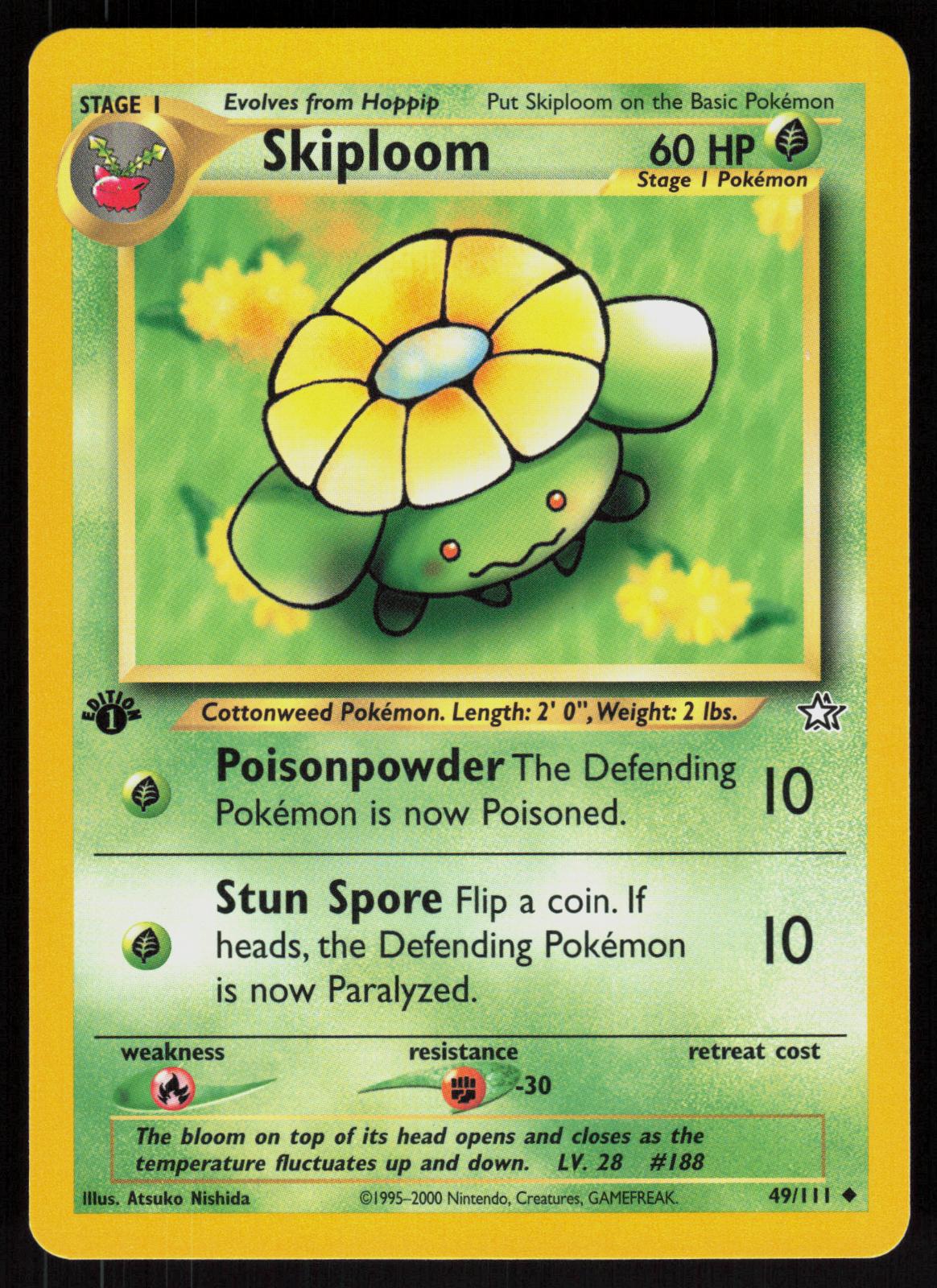 Pokemon Skiploom 49/111 Neo Genesis Uncommon 1st Edition Near Mint